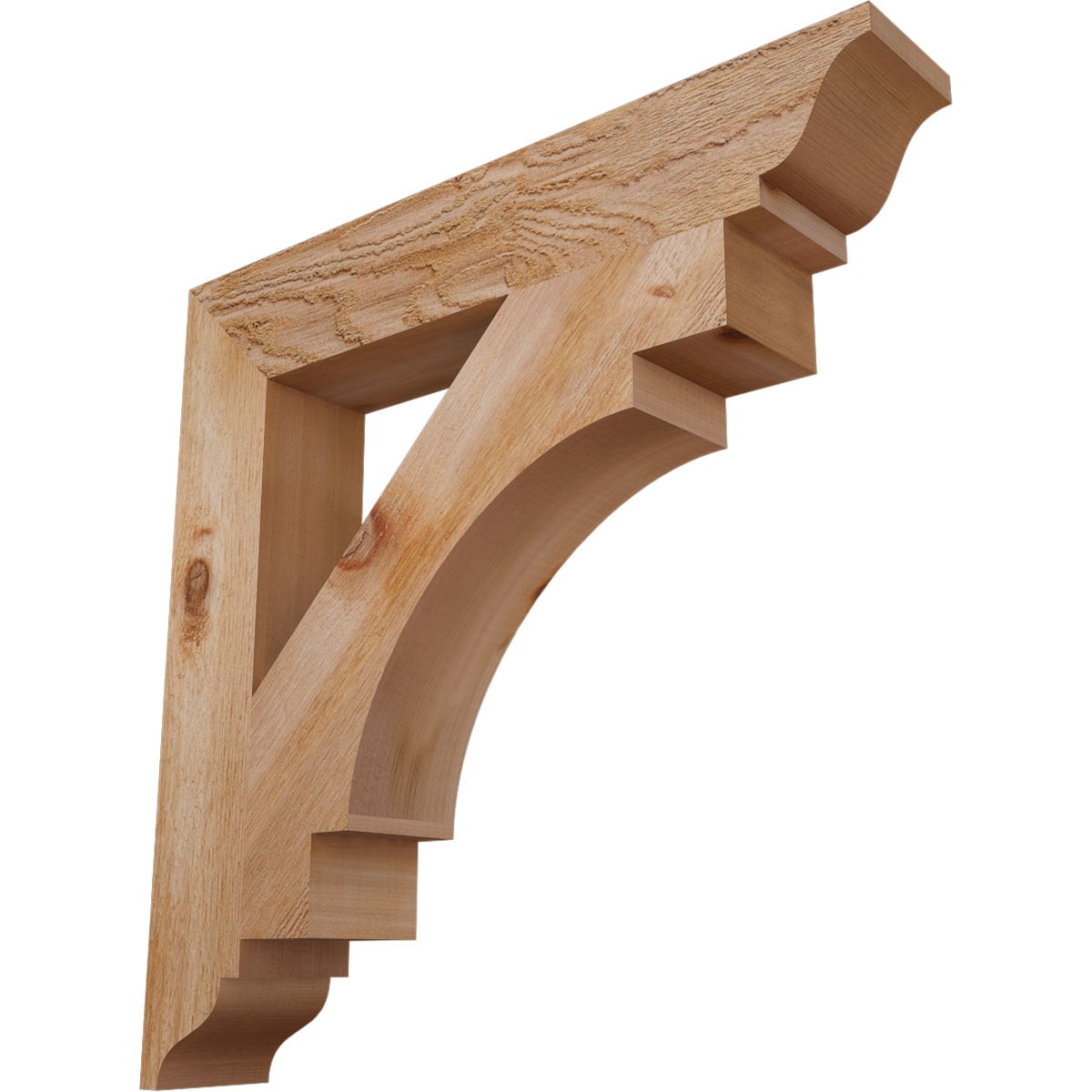 Ekena Millwork BKT04X24X24MRC01RWR Merced traditional rough sawn 4-in x 24-in x 24-in Western red cedar Brown Wood Standard bracket