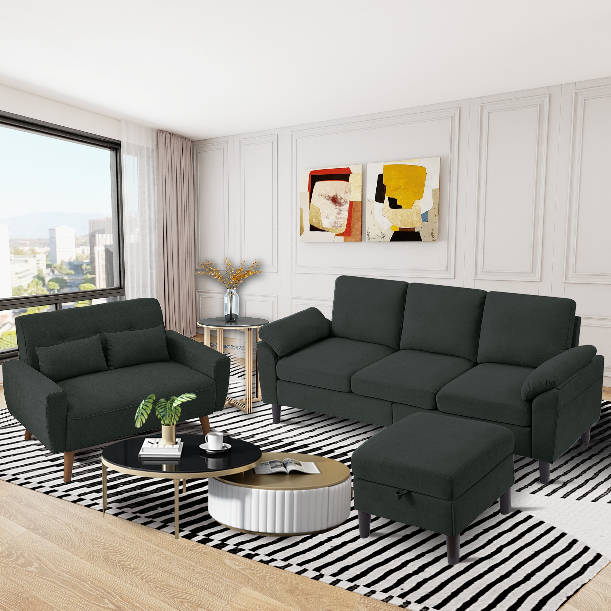 Jarenie YMX3368TW-BK Living-Room-Sets - View #4