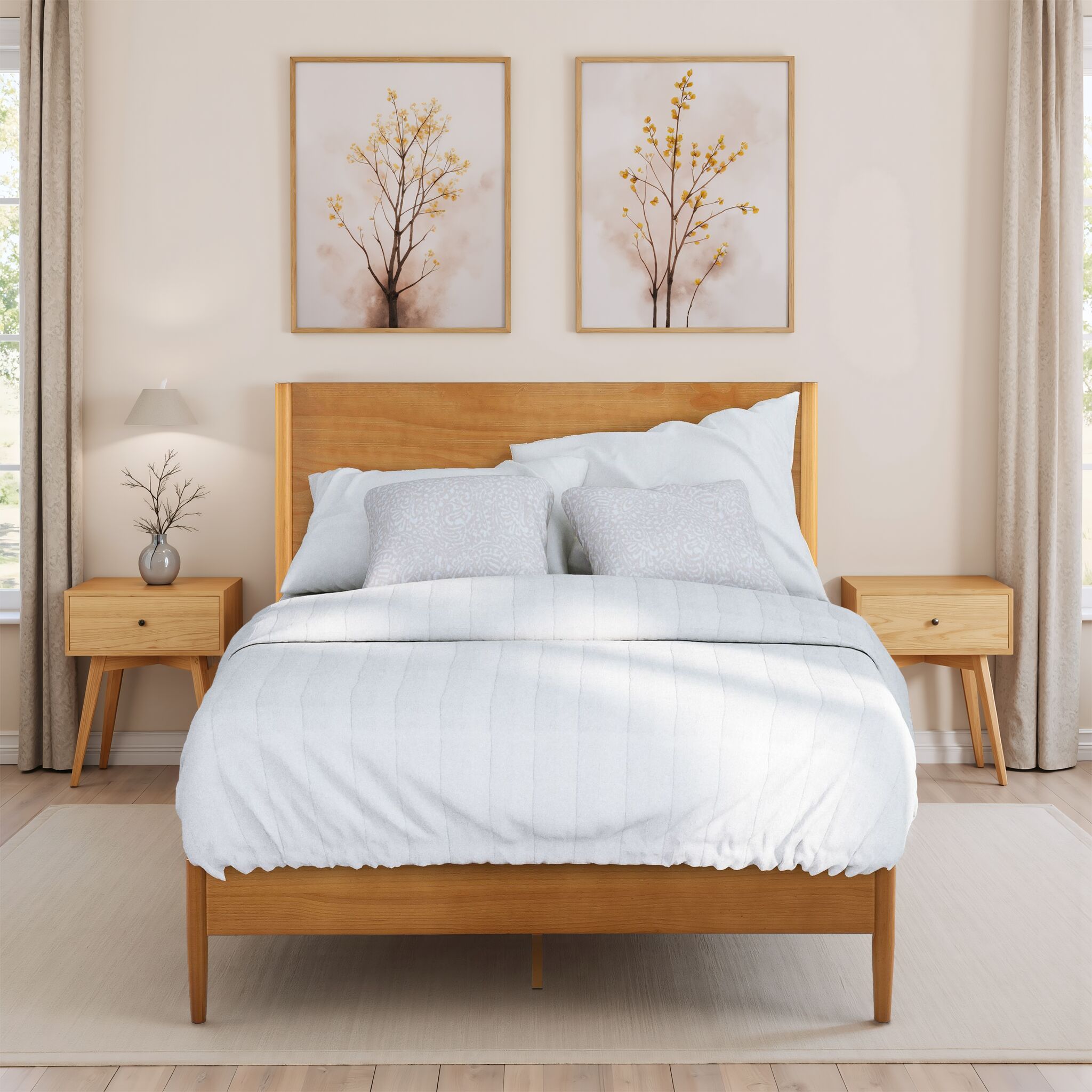 Zinus Wood Grain Full Wood Platform Bed SPI-DFKS-12F at Lowes.com