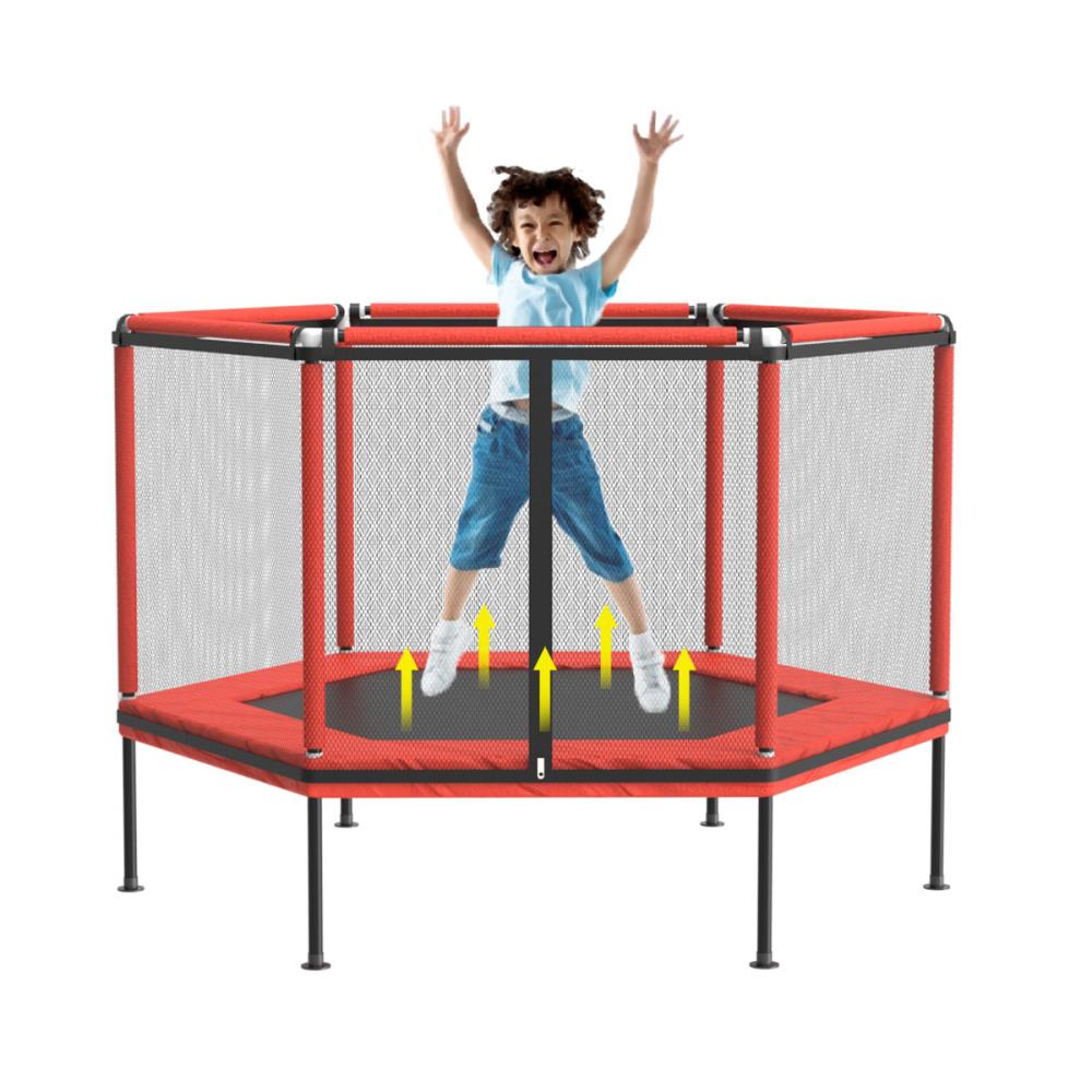 Stænke eventyr Pebish FUFU&GAGA Trampoline 5.15-ft Round Kids in Red in the Trampolines  department at Lowes.com