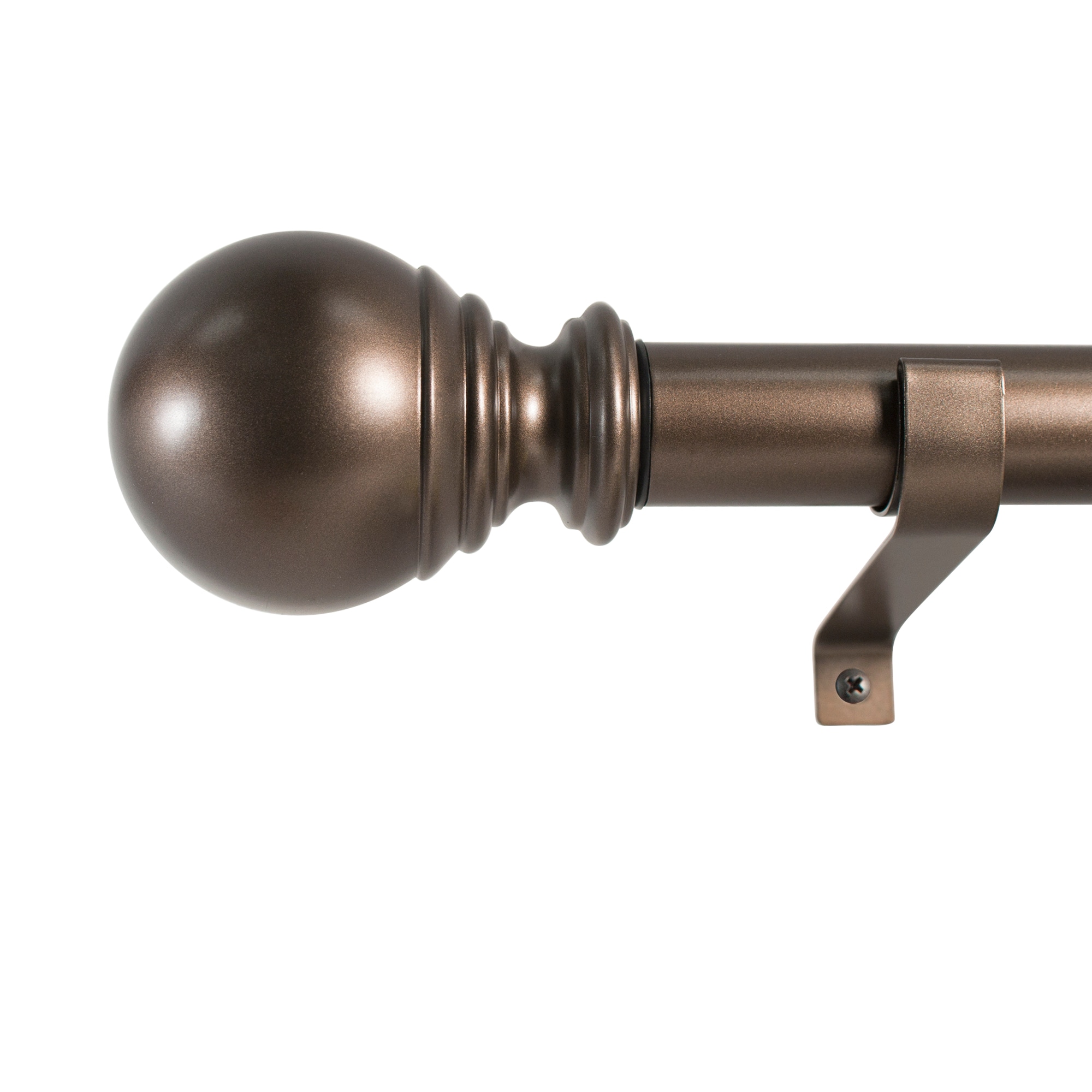 Decopolitan 30409-BZ36 36-in to 72-in Bronze Steel Single curtain rod with Finials