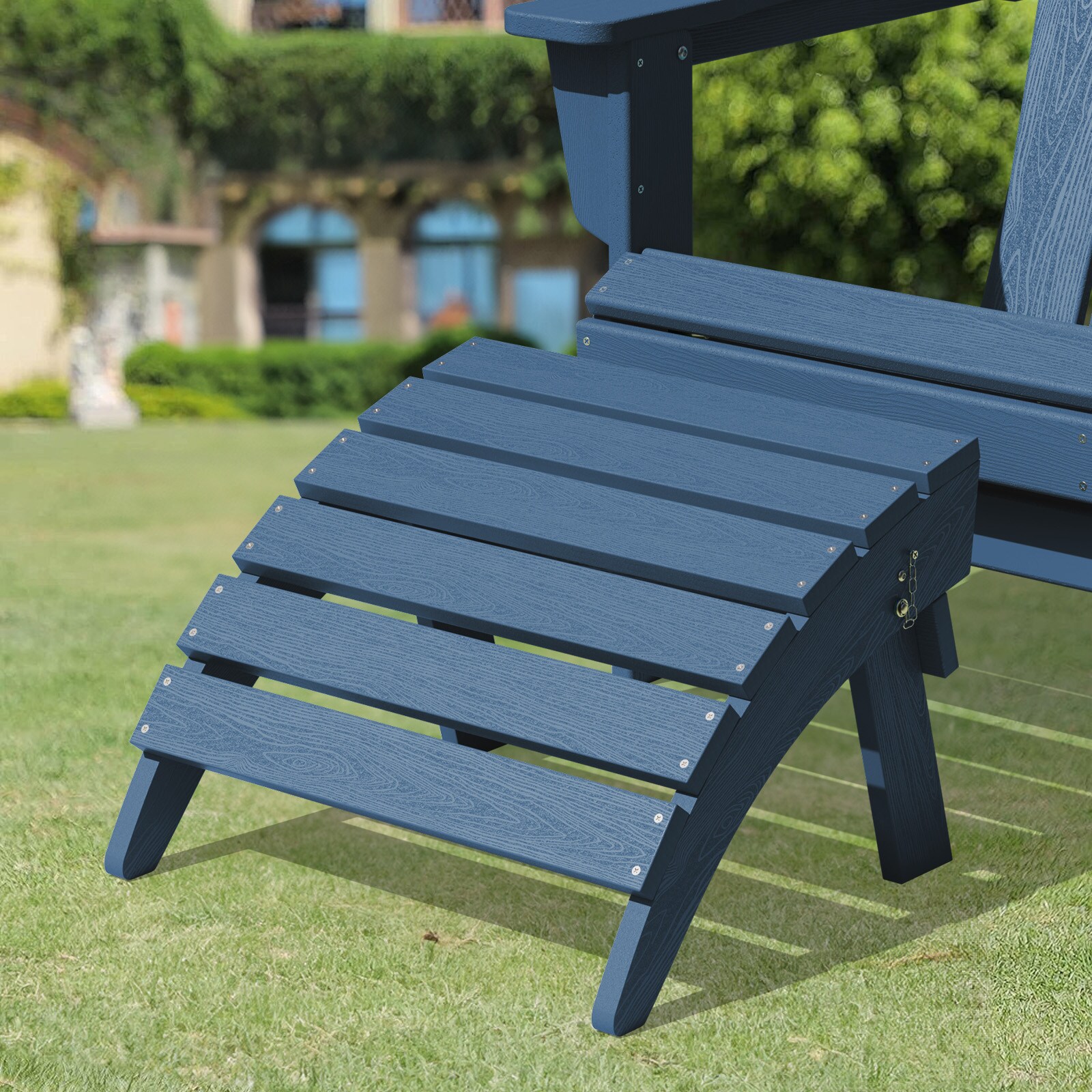 JEAREY HDPE Folding Ottoman for Adirondack chair 1 Navy Hdpe Ottoman in ...