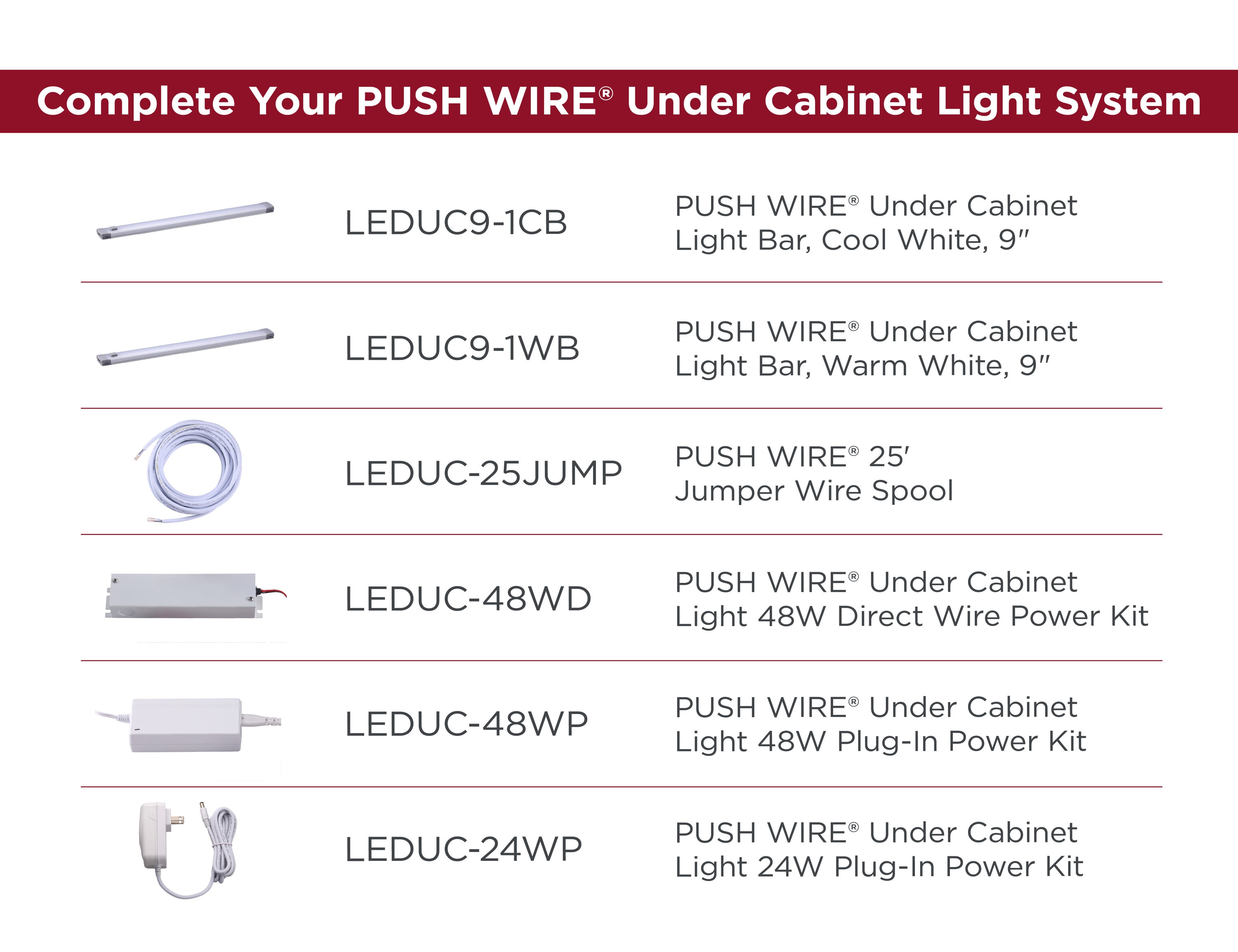 Black & Decker PUSH WIRE Under Cabinet Light Bar, Cool White, 9 LEDUC9-1CB