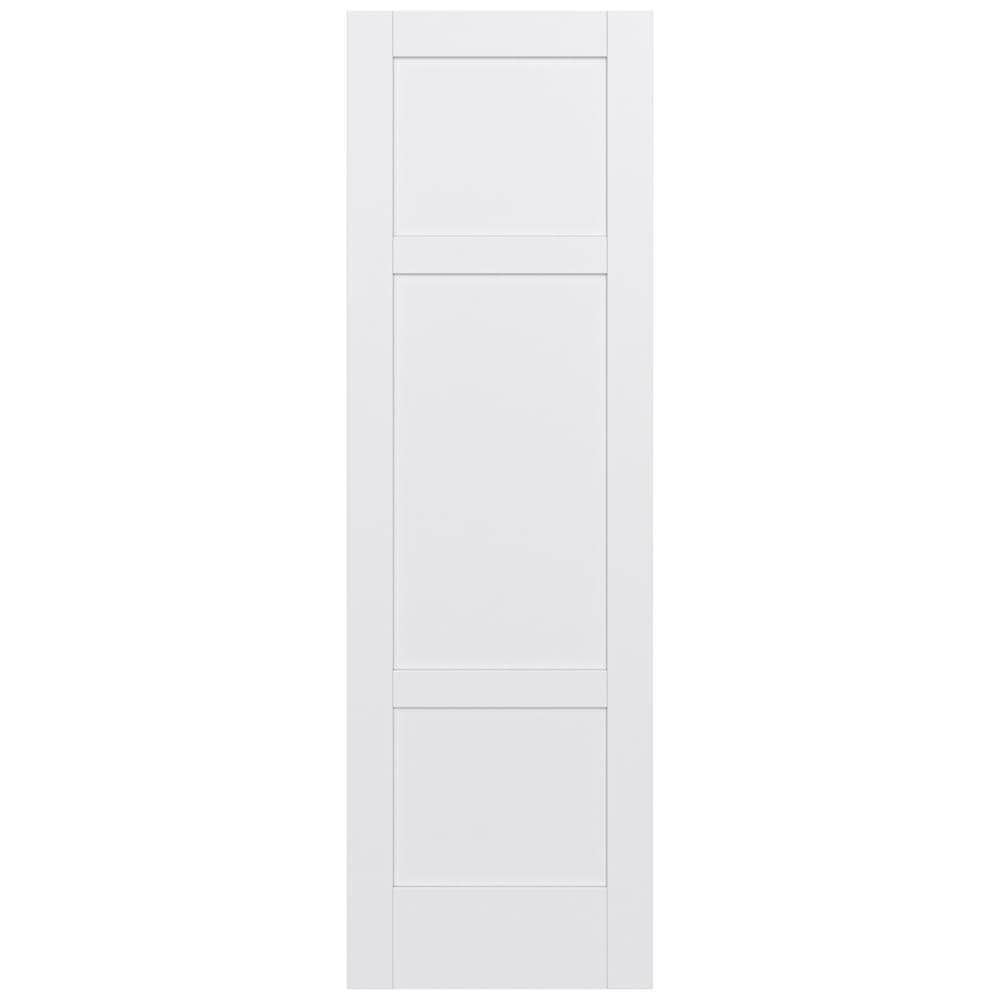 JELD-WEN LOWOLJW221100320 MODA Shaker 24-in x 96-in Primed 3-panel square Smooth Solid core Primed MDF Slab Door