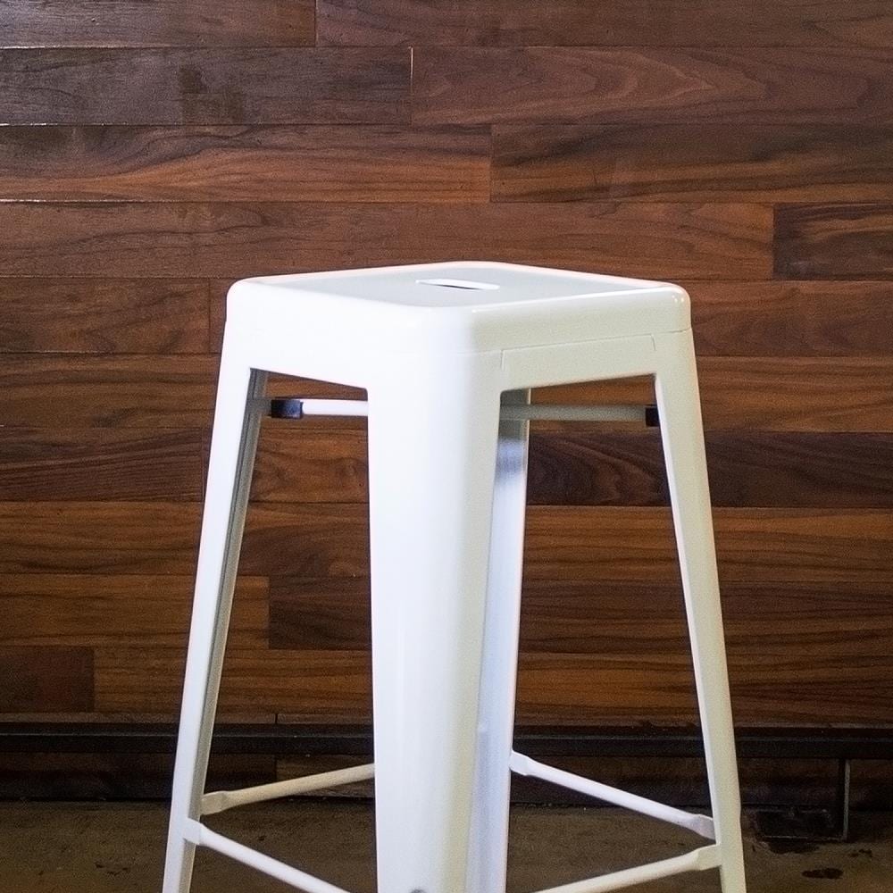 Loft Series Modern Metal 30" White Bar Stool - Set of 4