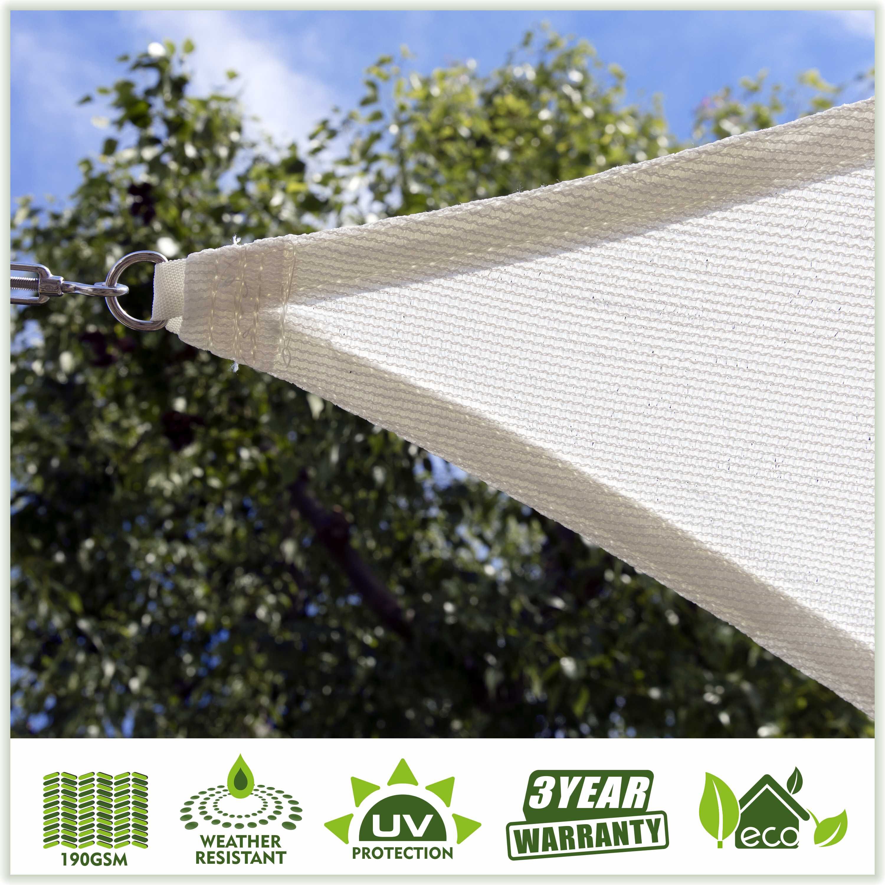 ColourTree Rectangle Shade Sail 10-ft x 16-ft White Shade Sail in the ...