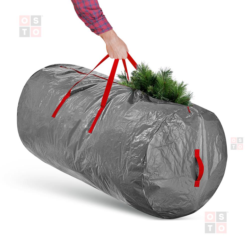 OSTO OSP-106-GRAY-L 30-in W x 30-in H Gray Collapsible Christmas Tree Storage Bag (For Tree Heights 6.1-ft-7-ft)