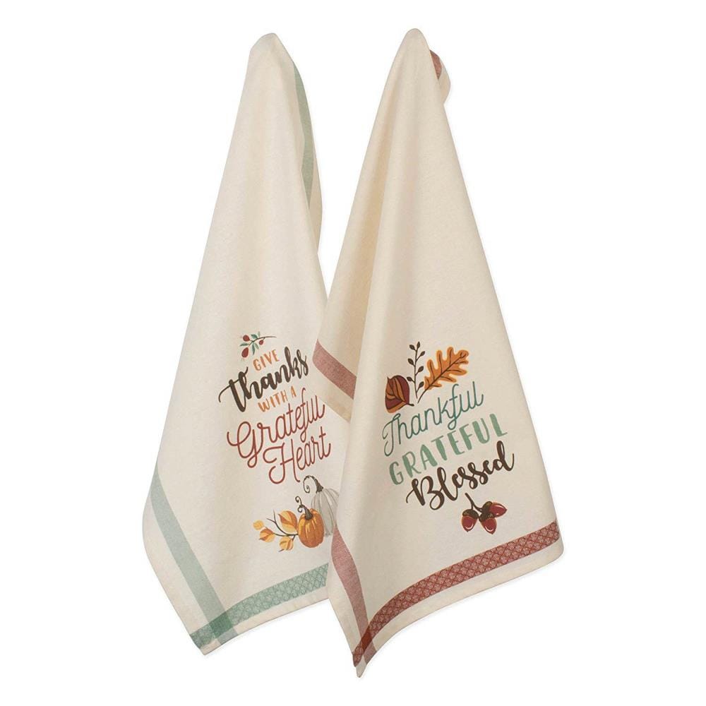 DII CAMZ10701 2 -Pack Cotton Bordered Dish towel