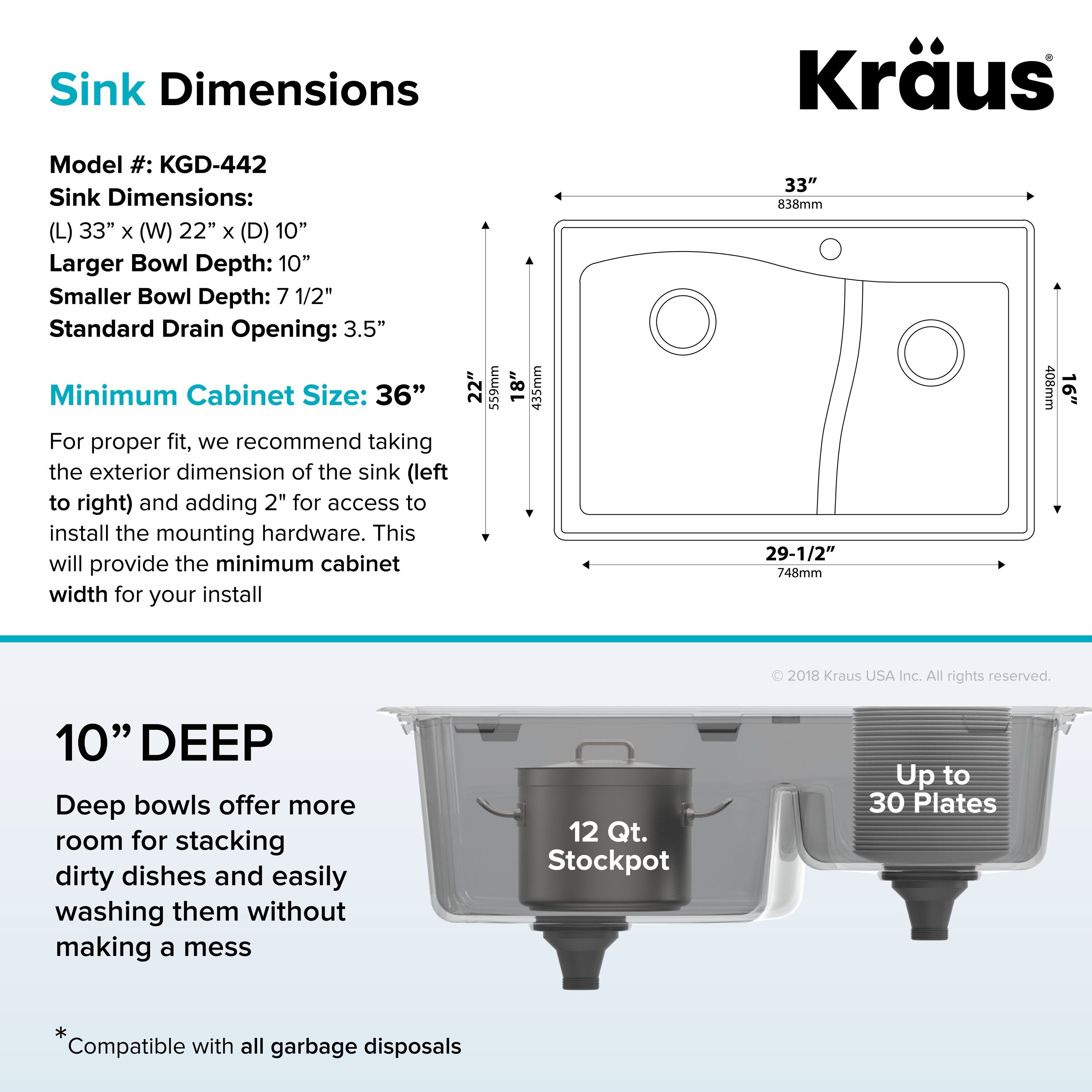 Kraus KGD-442BLACK-PST1-BL Kitchen-Sinks - View #11