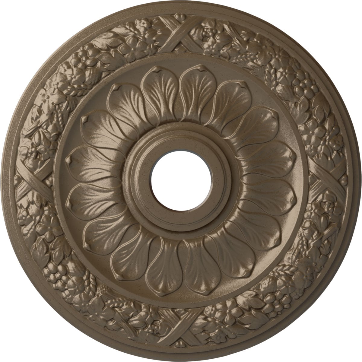 Ekena Millwork CM24SWWSS Swindon 24-in W x 24-in L Warm Silver Polyurethane Ceiling Medallion