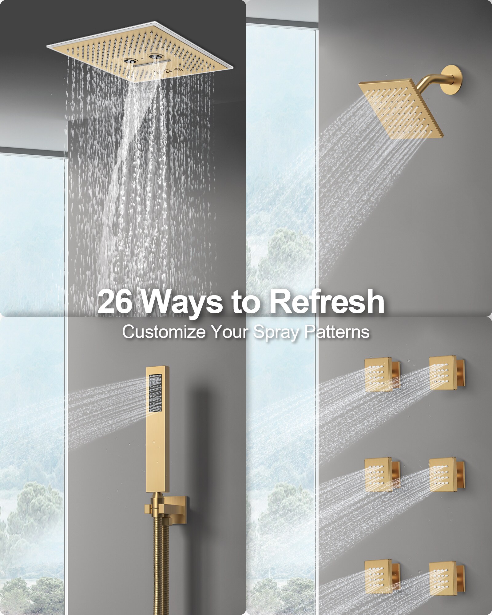 GRANDJOY SGF10GJ-49-BG16 Showerhead-Bar-Panels - View #4