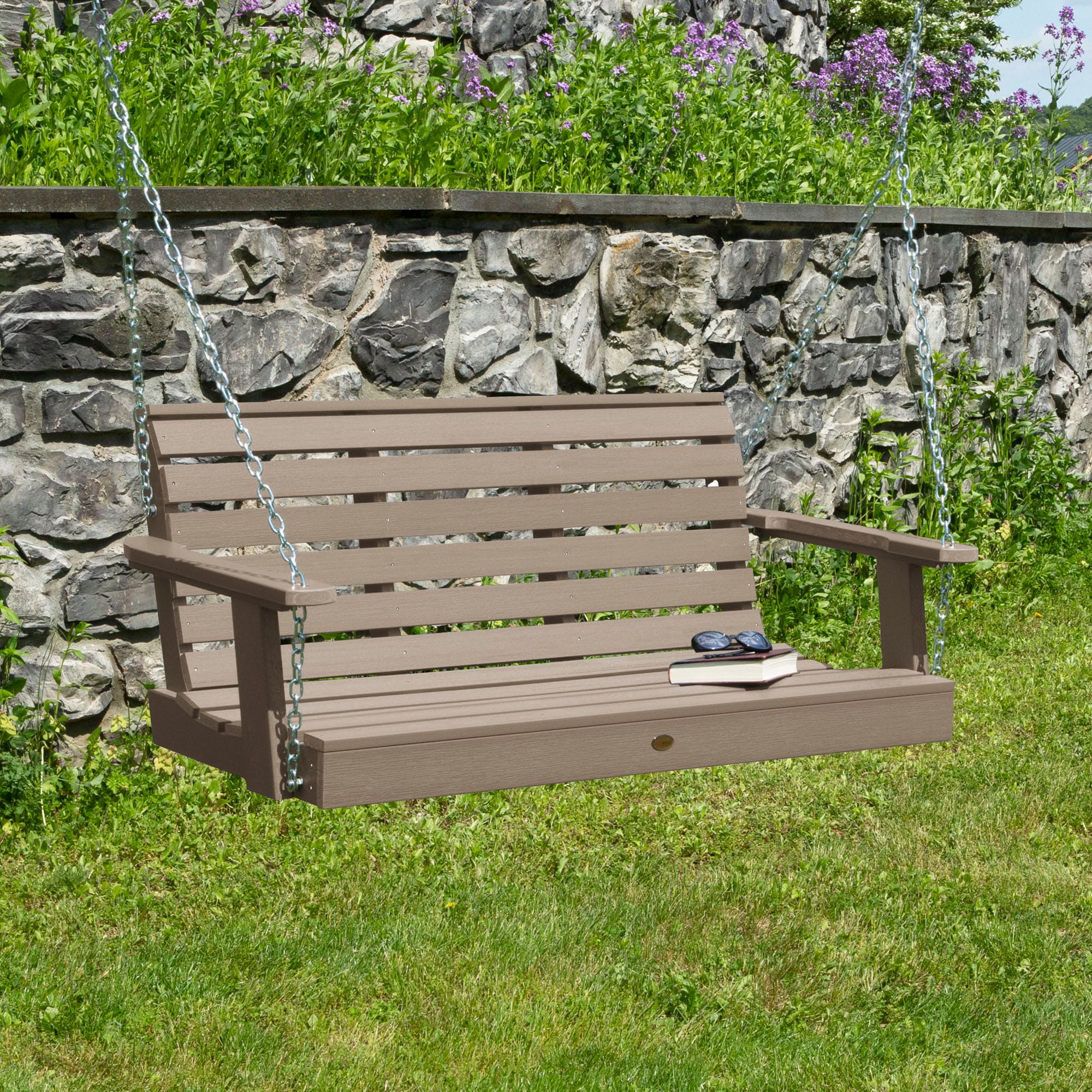 highwood AD-PORW2-WBR The Weatherly 2 -person Woodland Brown Recycled plastic Outdoor Swing