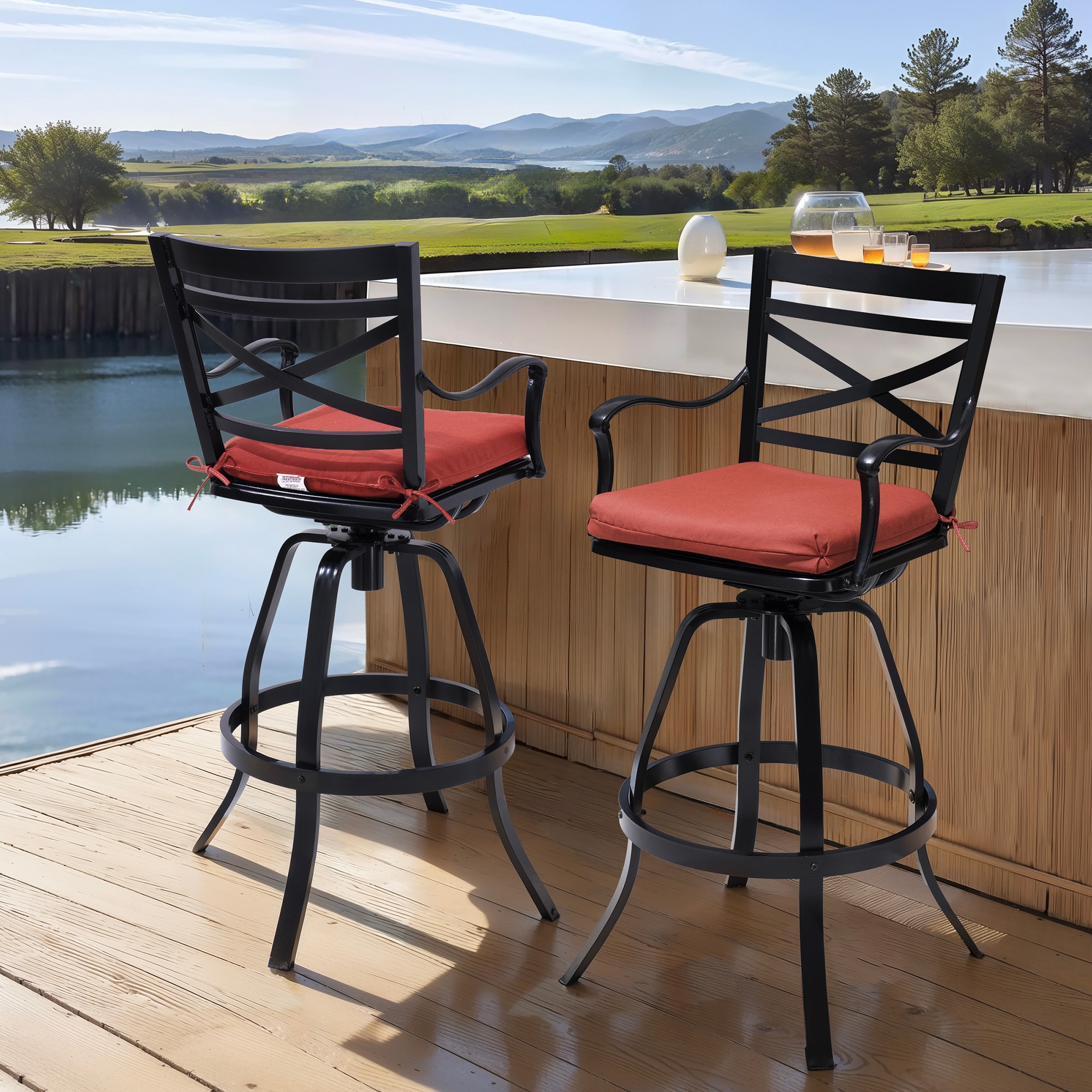 Crestlive Products CL-ST011RED-2 Patio-Chairs - View #2