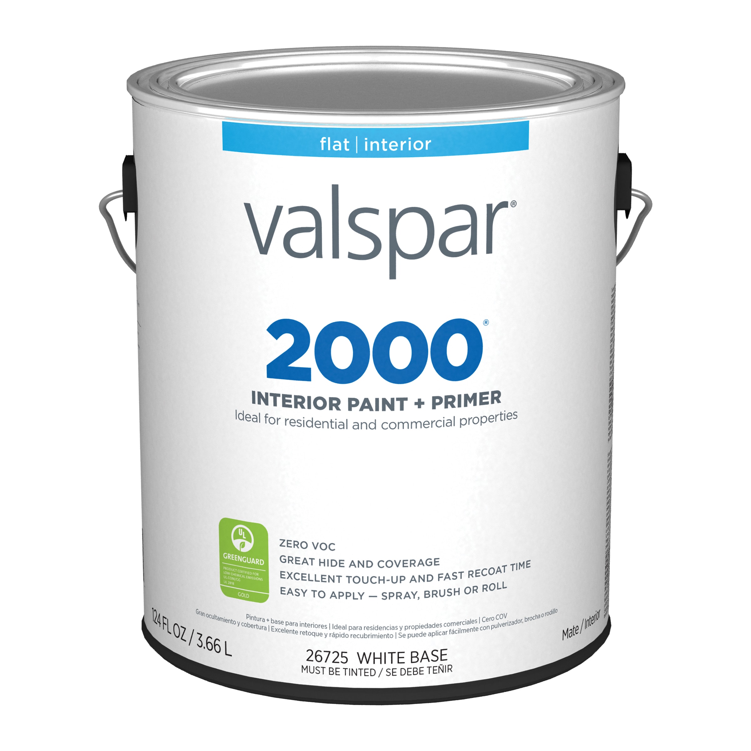Valspar 007.0026725.007 2000 Flat Pastel Tintable Latex Interior Paint Paint + Primer ( 1-gallon )