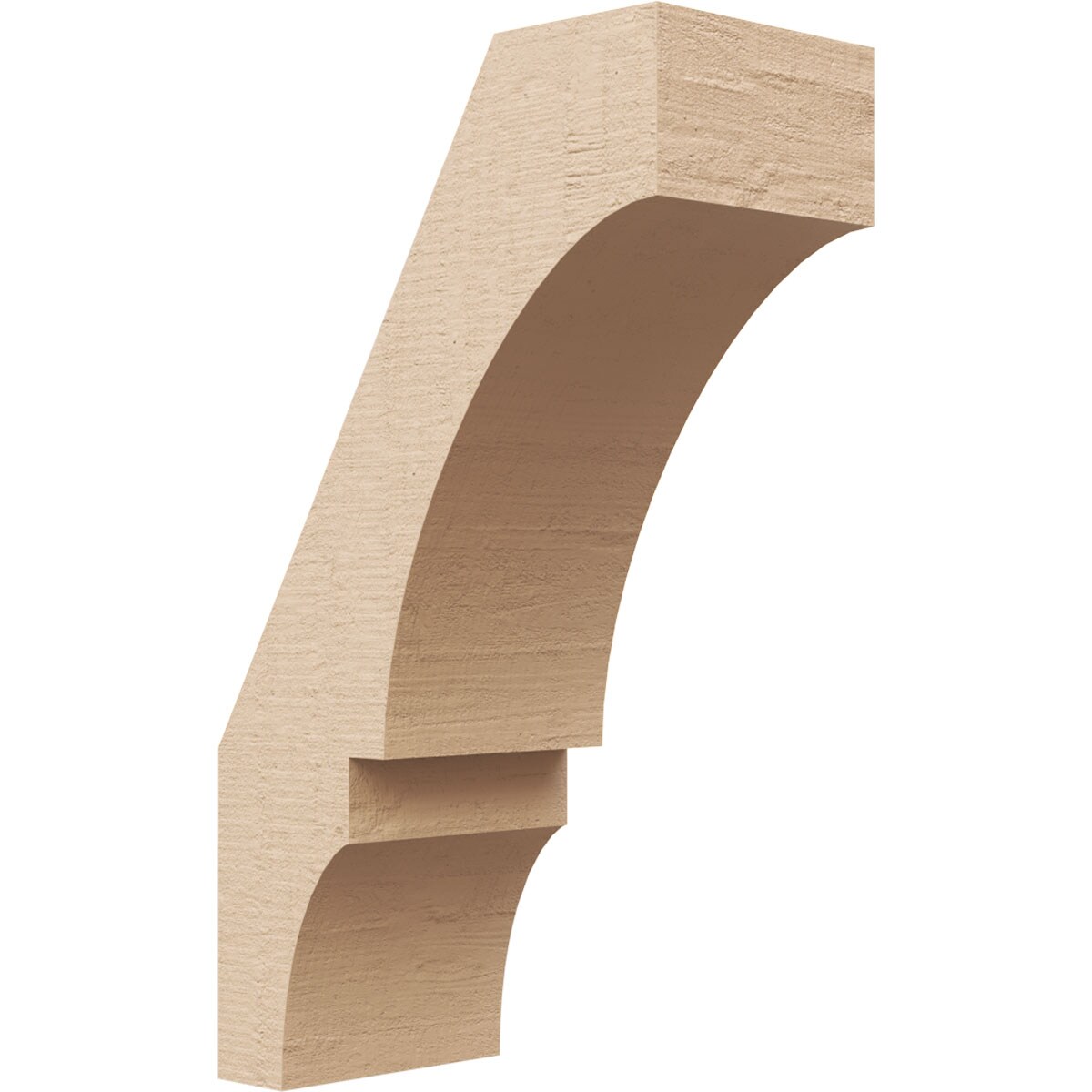 Ekena Millwork BRCUR03X06X10BOARCPR 3-in x 10-in x 6-in Primed Urethane Balboa Rough Cedar Woodgrain TimberThane KneeBrace