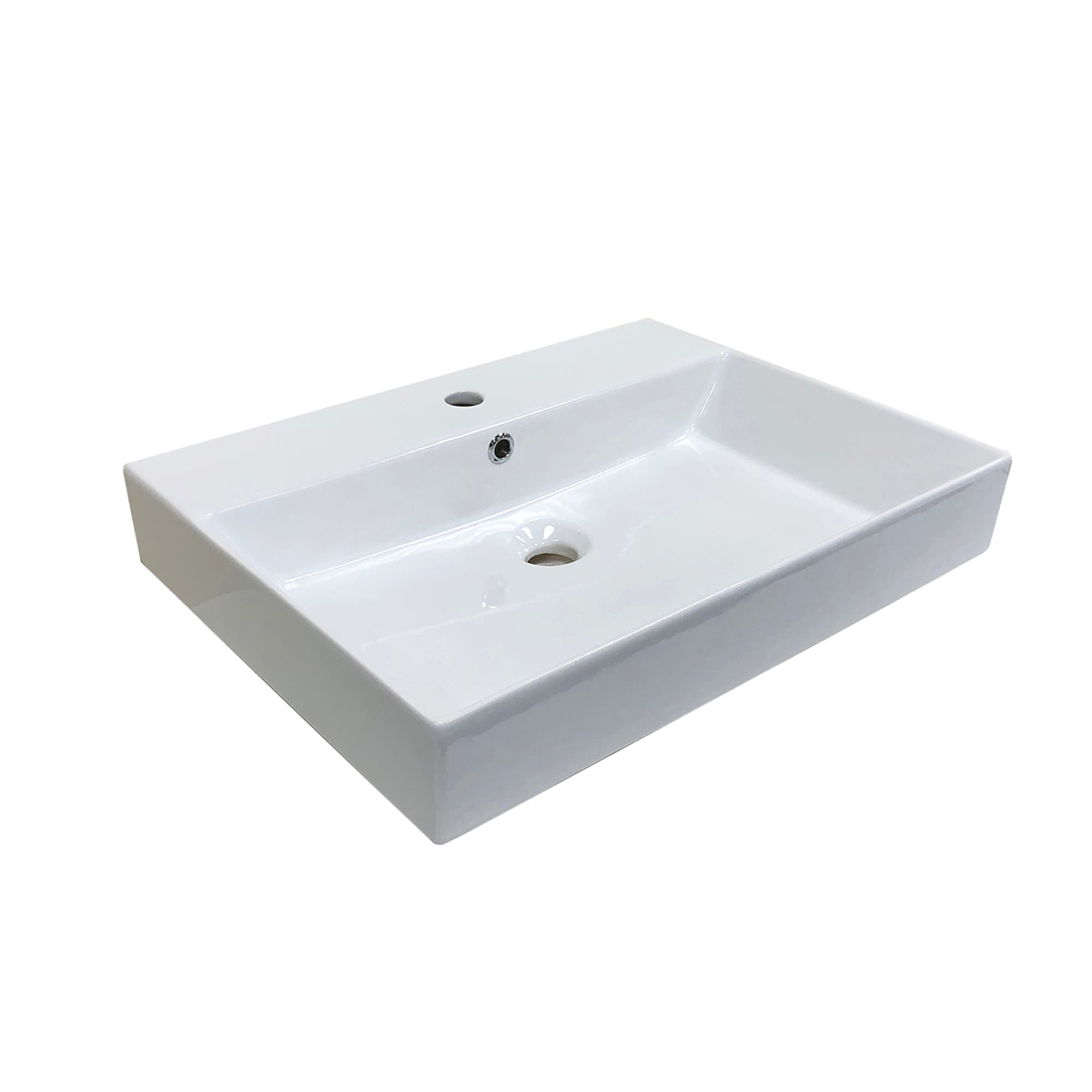WS Bath Collections ENERGY 60.01 Energy Ceramic 17.7-in Wall-mount Rectangular Modern Ceramic white Bathroom Sink
