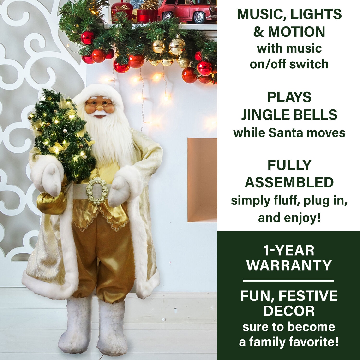 Fraser Hill Farm FASC036M-19WHTGLD Table-Christmas-Decorations - View #9