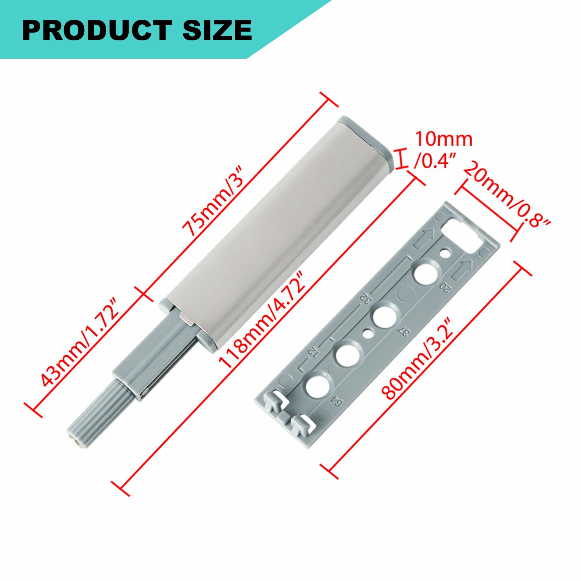 Etokfoks 10 Pack Magnetic Touch Push Open Latch SUS304 Stainless Steel ...