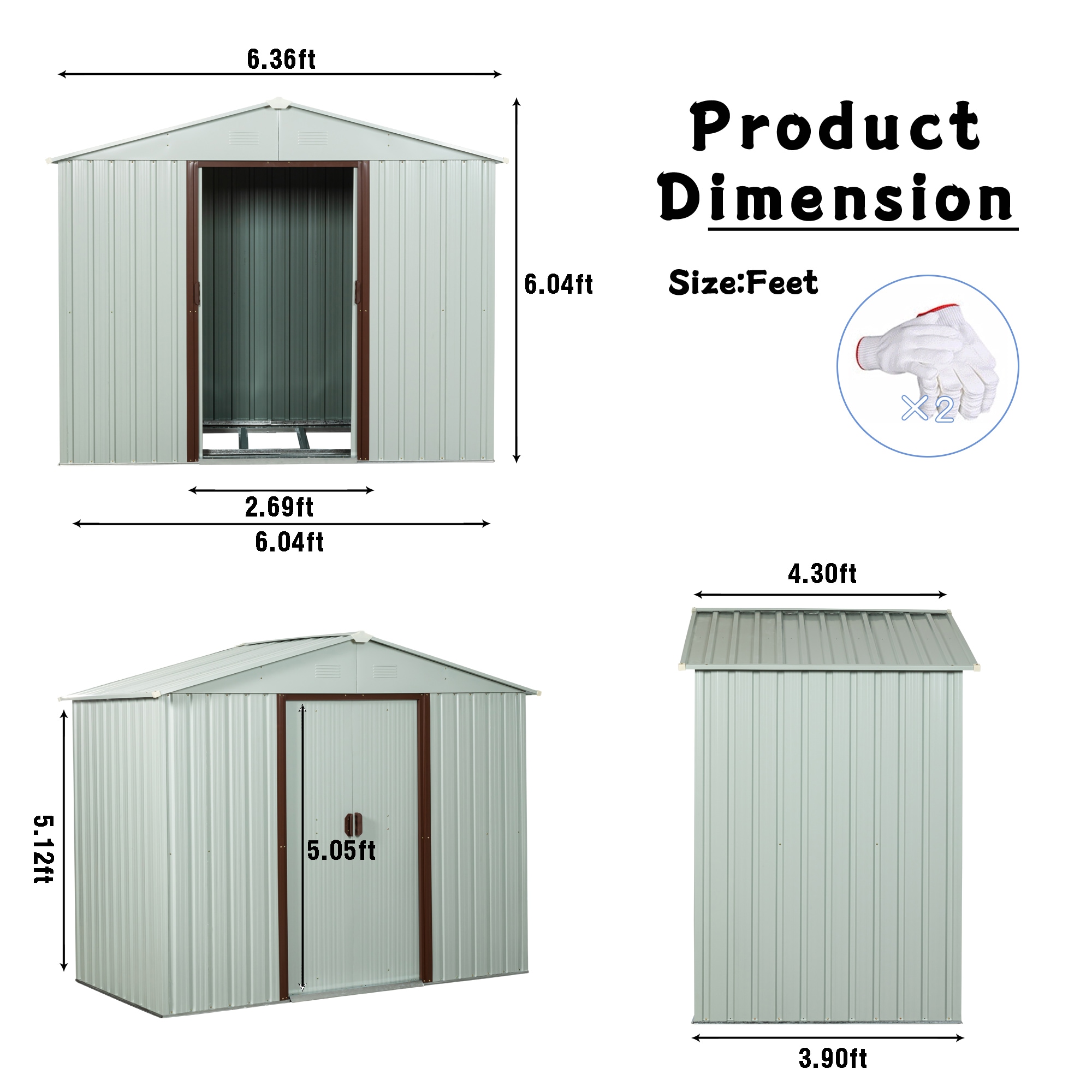 Kahomvis WWC-QP211-77 Metal-Storage-Buildings-Sheds - View #3