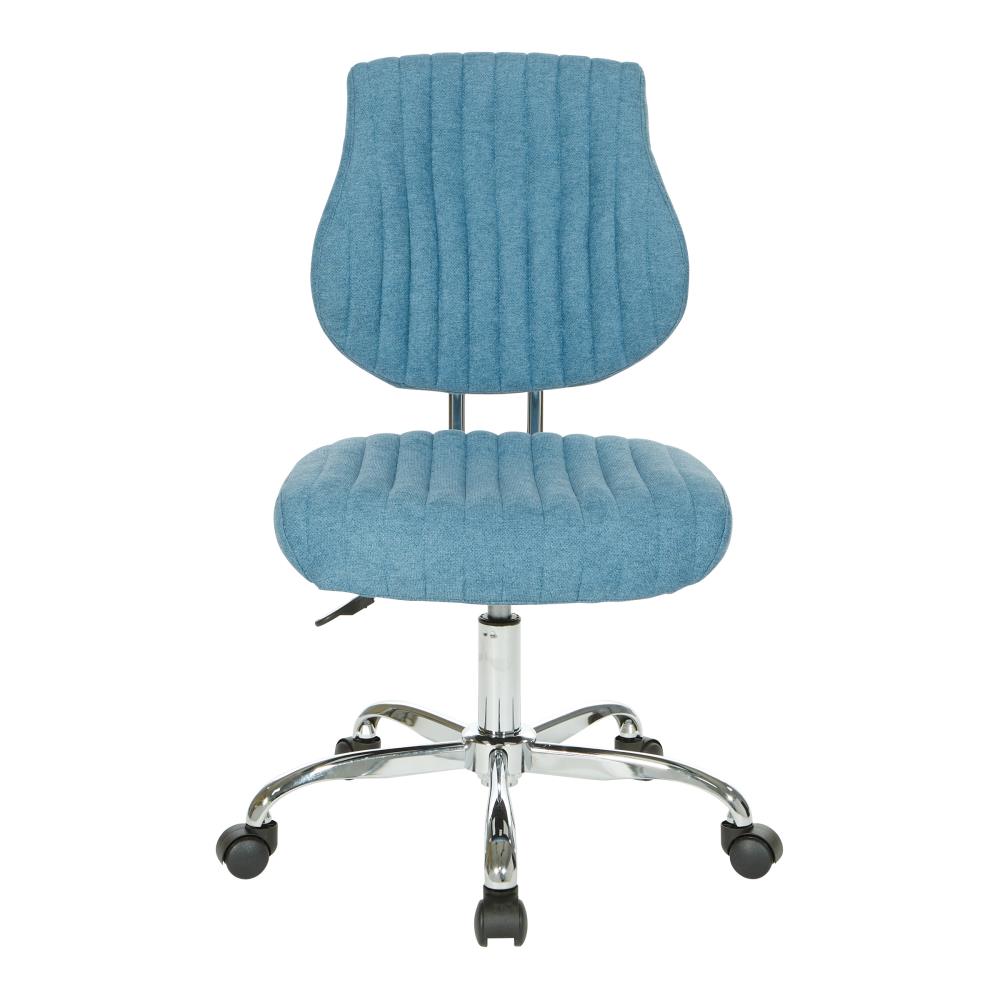 Sky Blue Mesh Fabric Armless Ergonomic Executive Swivel Chair