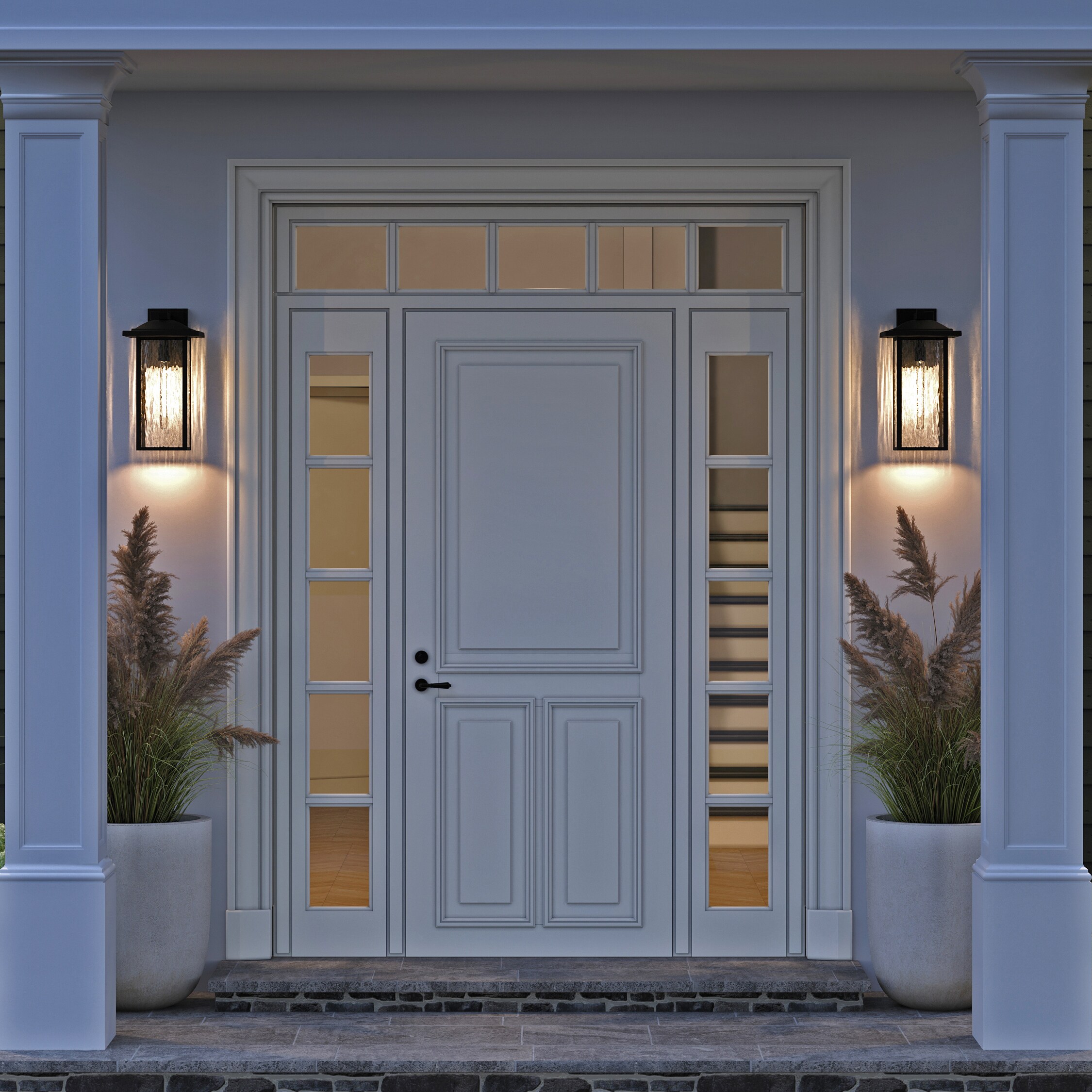 Kichler Capanna 1 -Light 20-in H Black Hardwired Outdoor Wall