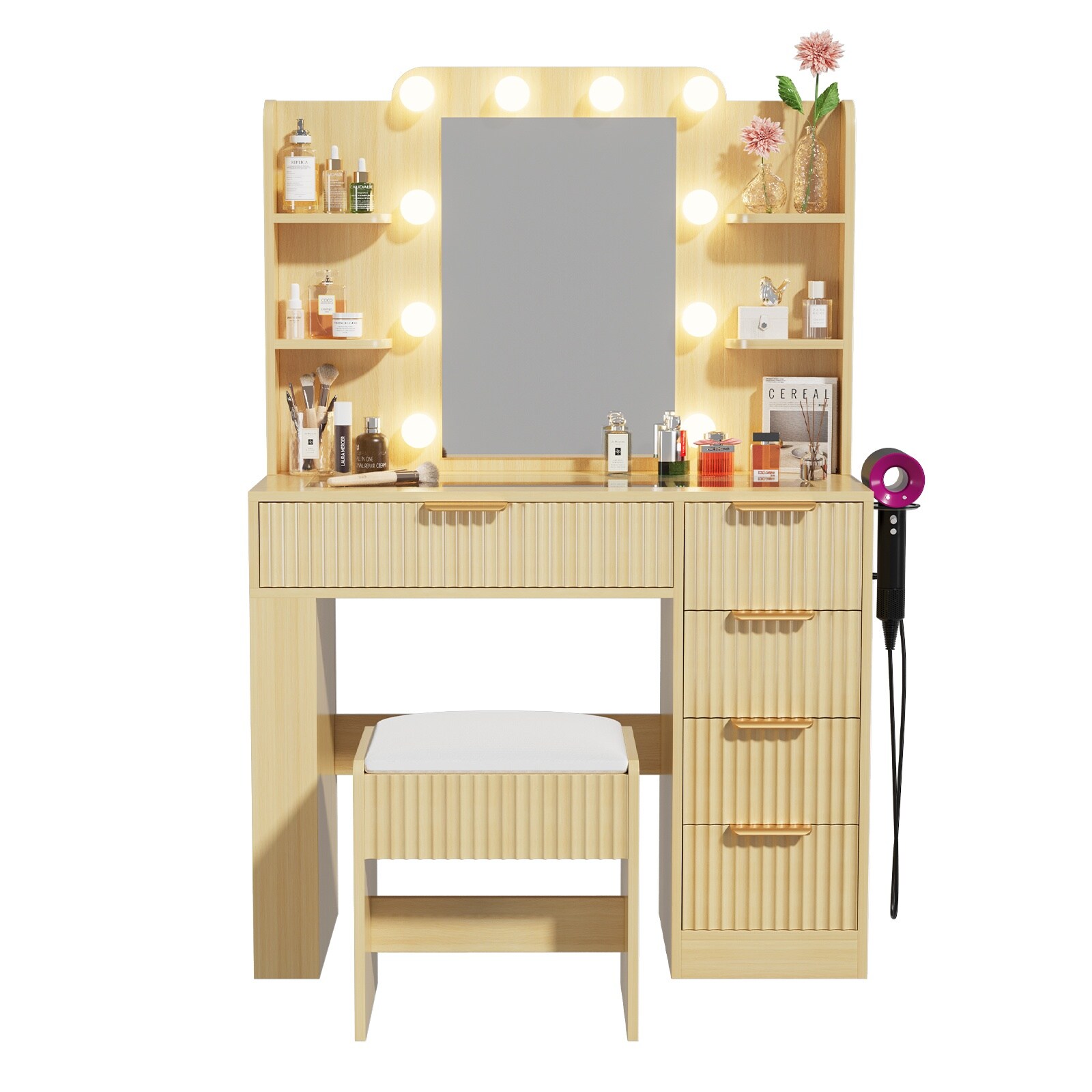 Pocassy GREATANTS-SNBS037OW Bedroom-Vanities - View #11