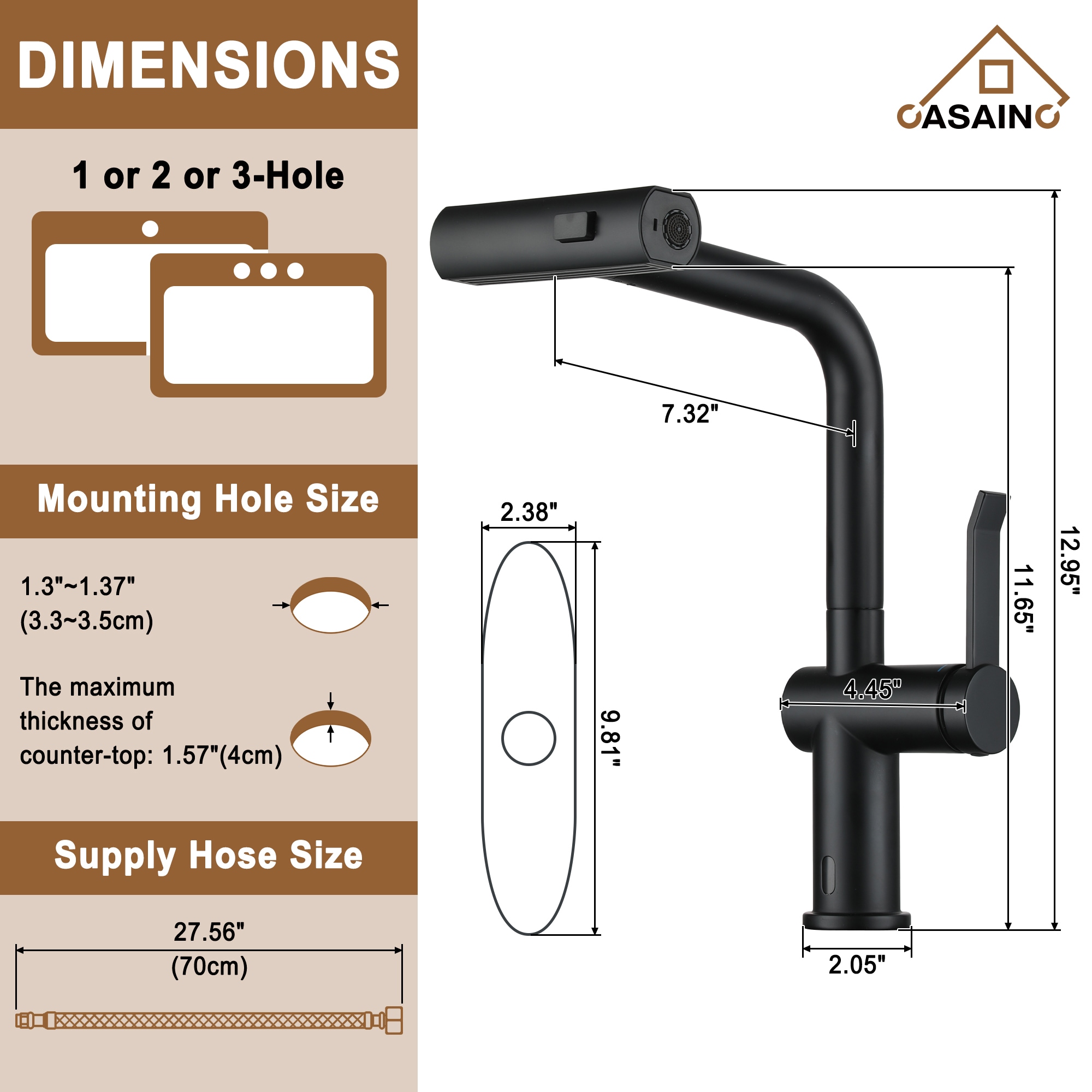 CASAINC KCLT0061MB Kitchen-Faucets - View #3
