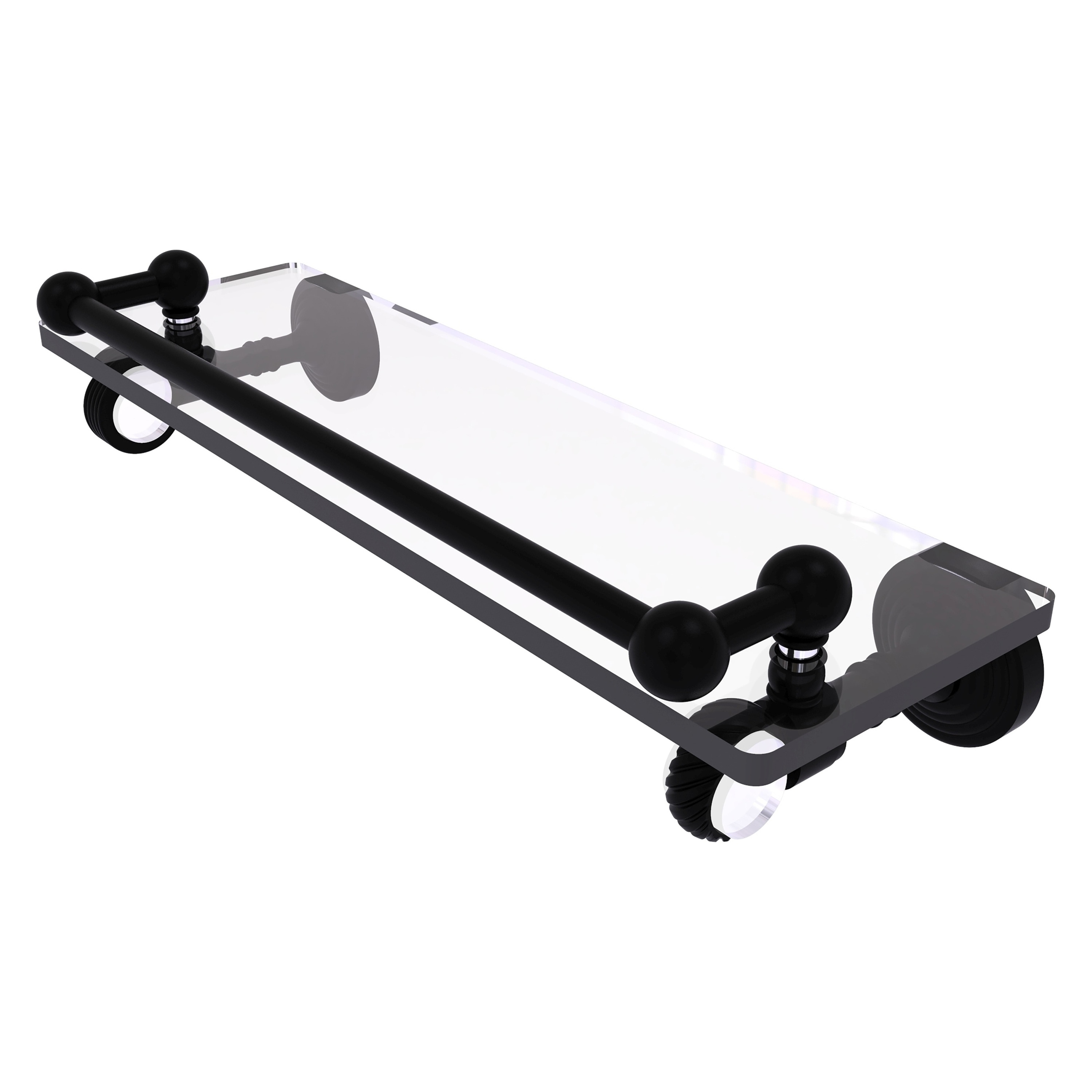 Allied Brass PG-1T-16-GAL-BKM Pacific Grove Matte Black Wall mount Bathroom Shelf ( 16-in x 3.5-in x 5-in )