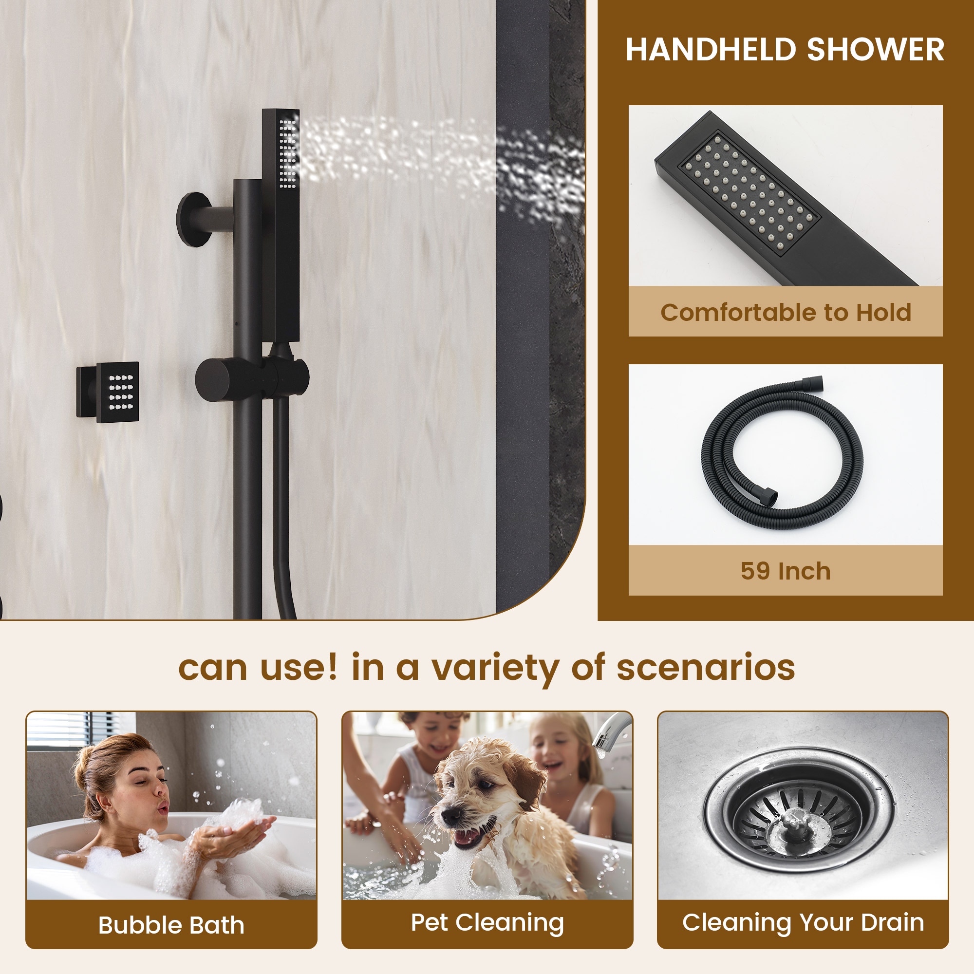 CASAINC CA-A4383-MB Showerhead-Bar-Panels - View #5