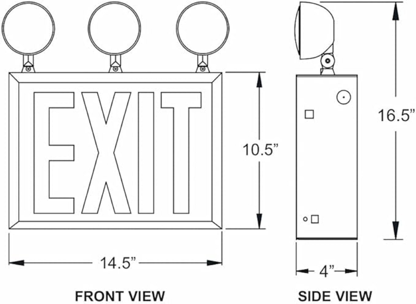 Ciata 3-Watt 120/277-Volt LED White Hardwired Exit Light With Red ...