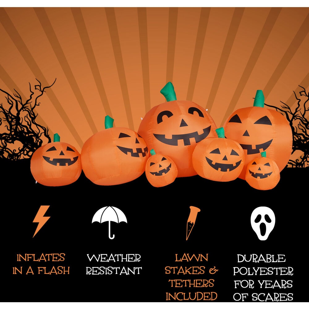 Haunted Hill Farm HIPMPKNFM101-L Outdoor-Halloween-Decor - View #2