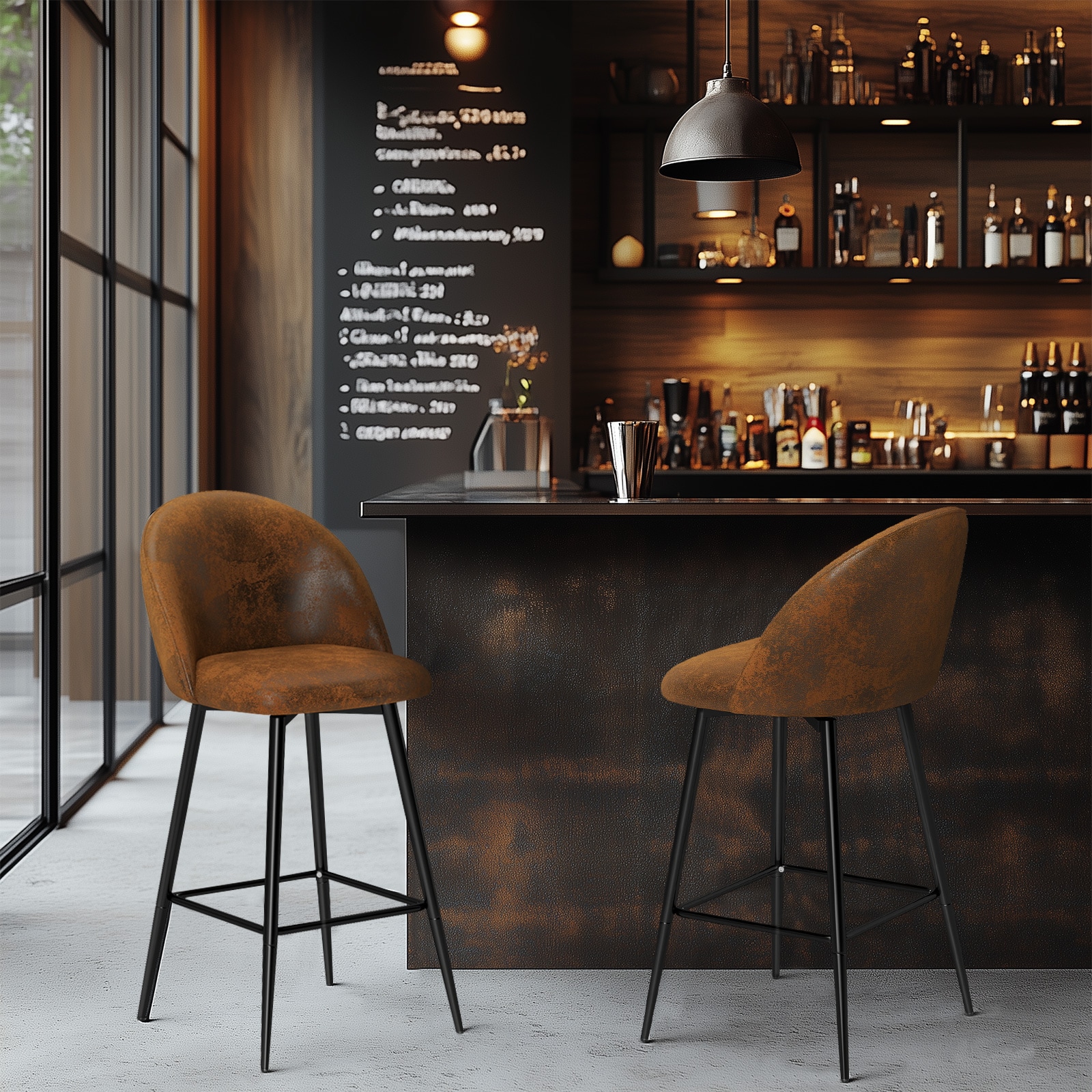 Homy Casa HASEEB BROWN 2 stools - View #2