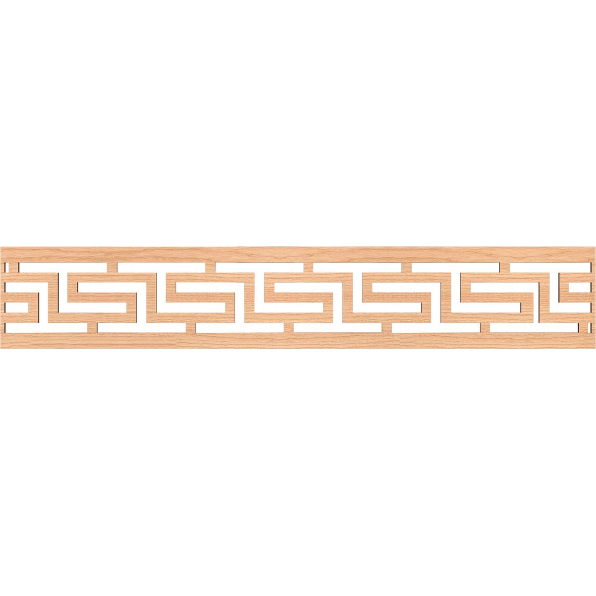 Ekena Millwork MLDA08X46TULHI Tulum Fretwork Flat Trim 8-in x 3.89-ft Hickory Brown Unfinished 2156604 Pierced Wall Panel Moulding