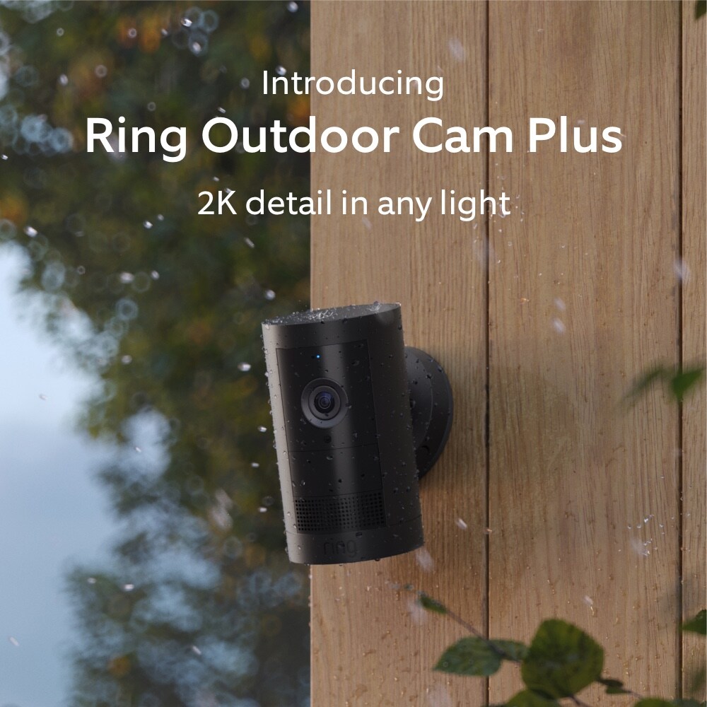 Ring Outdoor Cam Plus, Battery with 2K Video and Ring Vision, Low-Light Sight, and Mount-Anywhere Versatility (Black)