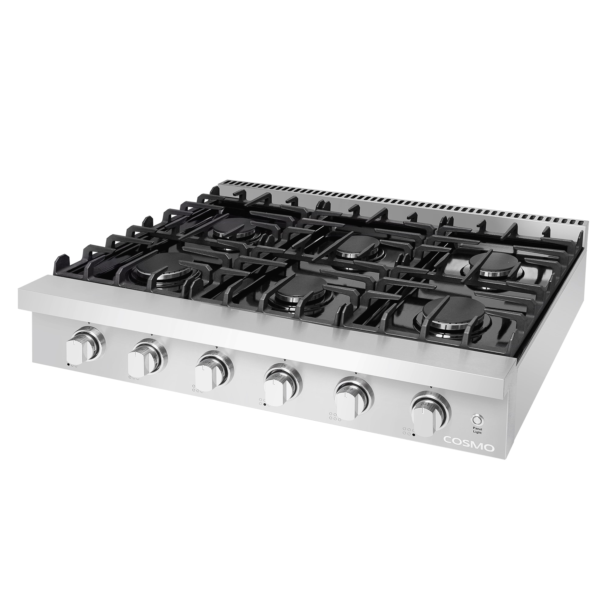 Cosmo 36in 6 Burners Stainless Steel Gas Cooktop in the Gas Cooktops