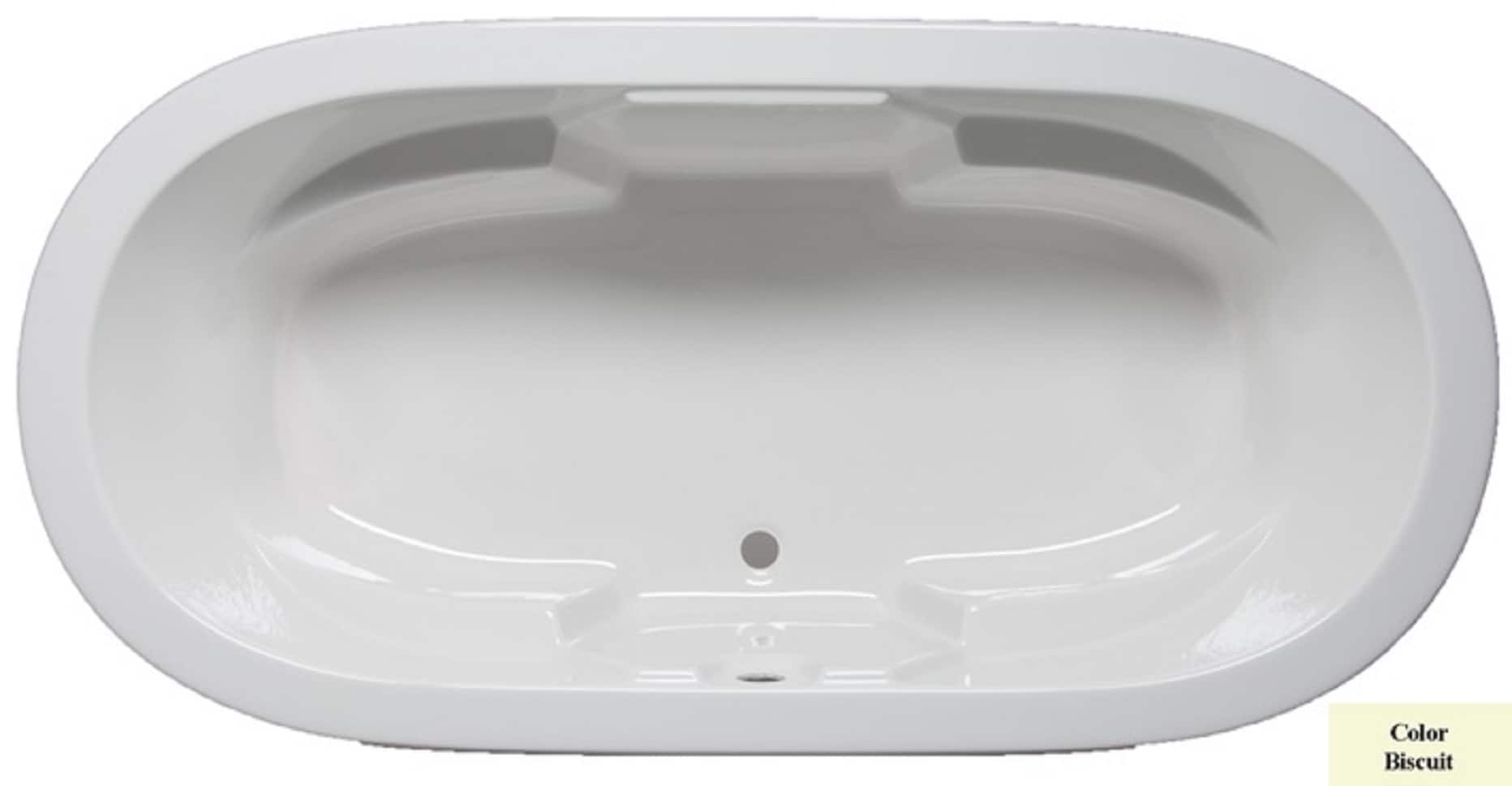 Warren ll 36-in x 72-in Biscuit Acrylic Oval Drop-In Soaking Bathtub (Front Center Drain) in Off-White | - Laurel Mountain 3672WT528