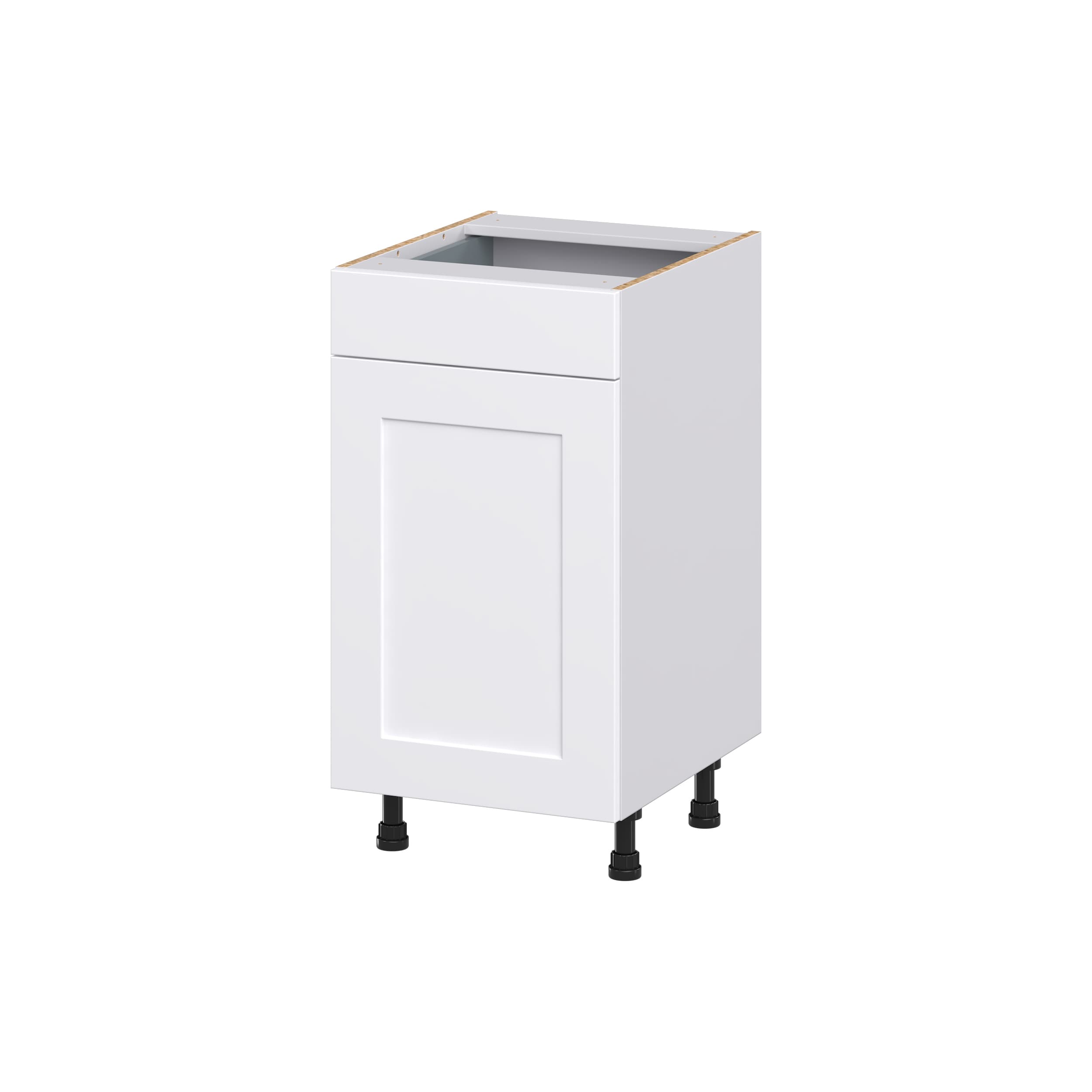 Hugo&Borg DSV18(L/R)-JO Jolie 18-in W x 34.5-in H x 21-in D Warm White Base Fully assembled Cabinet (Recessed Panel Shaker)
