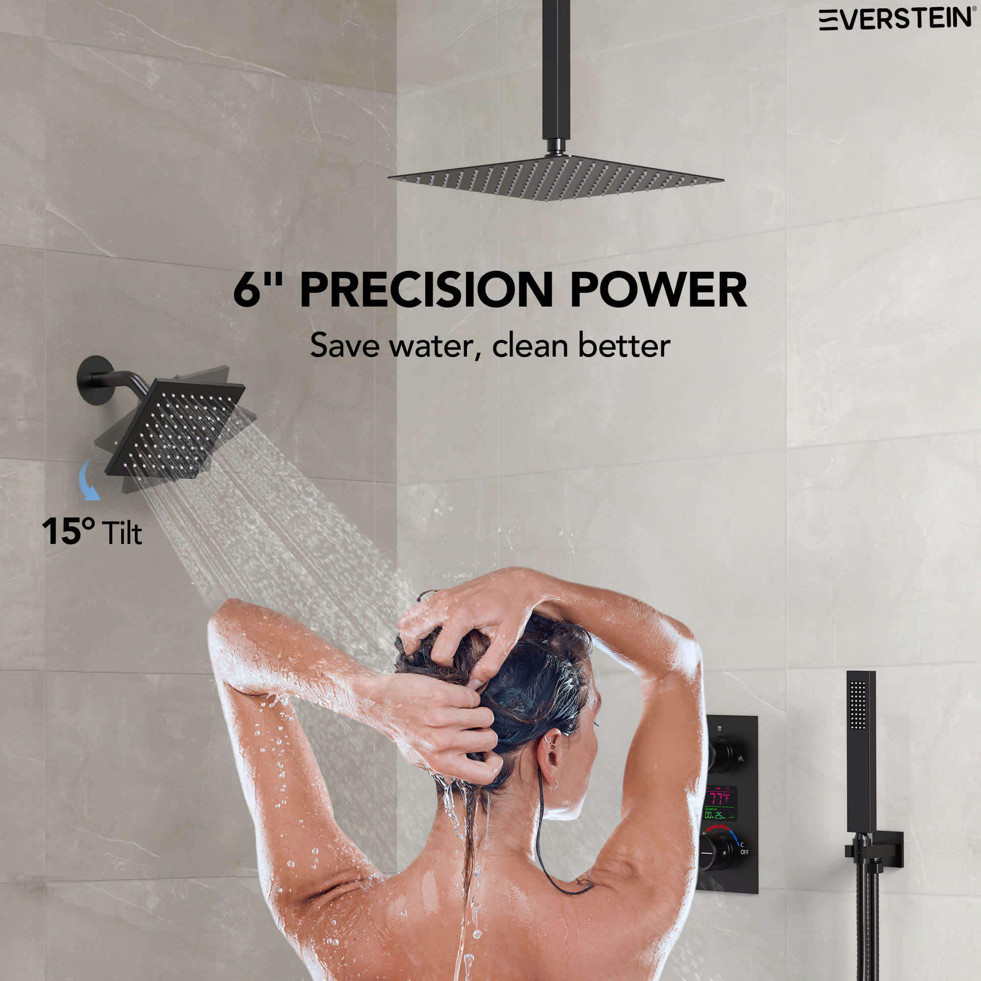 EVERSTEIN SFS-1033-BK12 Tub-Shower-Faucets - View #4