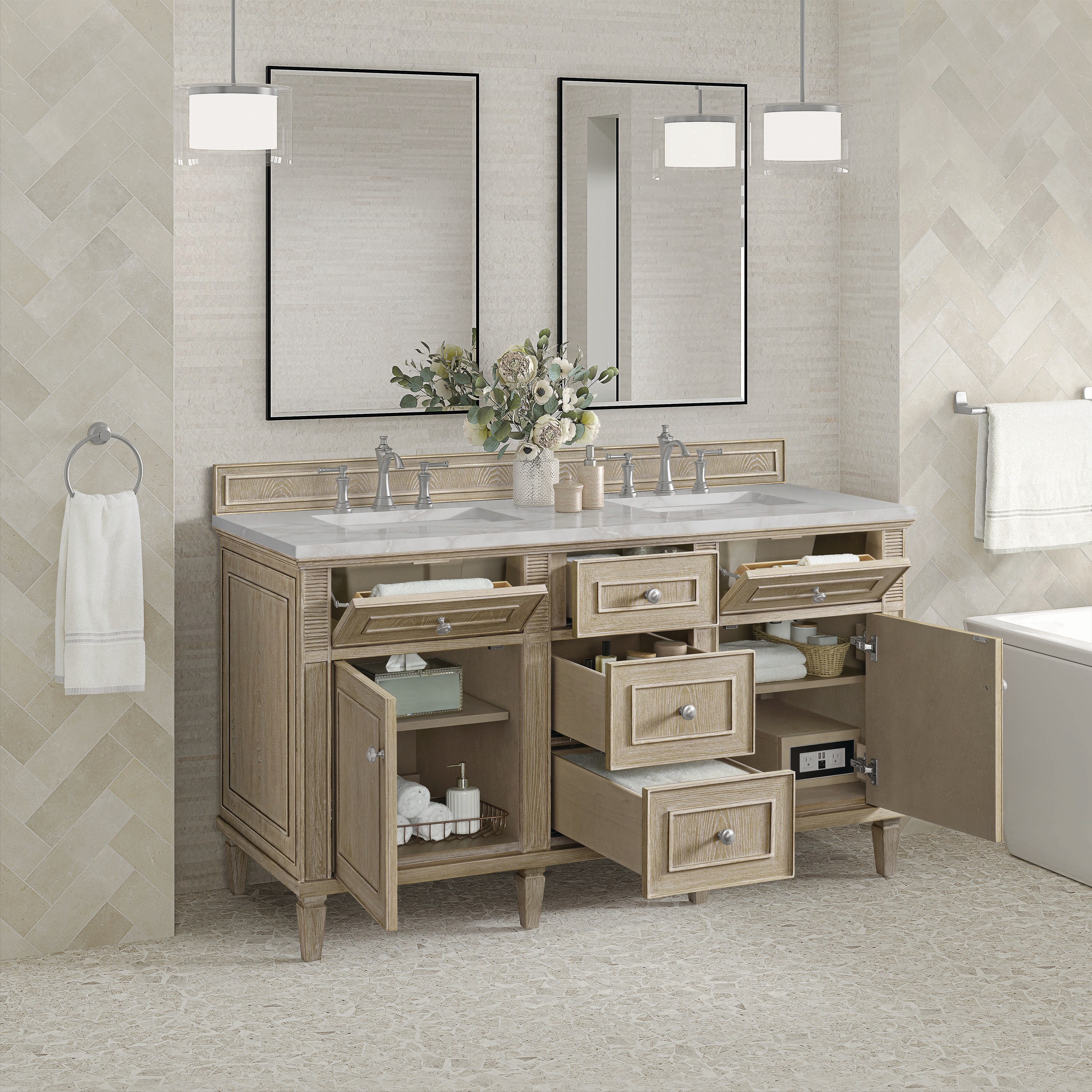 James Martin Vanities 424-V60D-WWO-3VSL Bath-Vanity-Combo - View #4