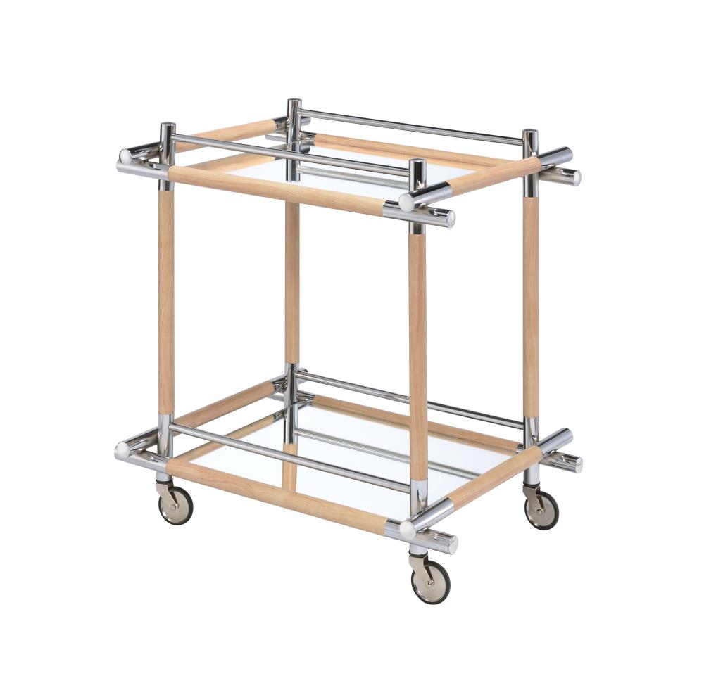 ACME FURNITURE 98360 Metal Base with Glass Top Rolling Kitchen Cart (24-in x 30-in)