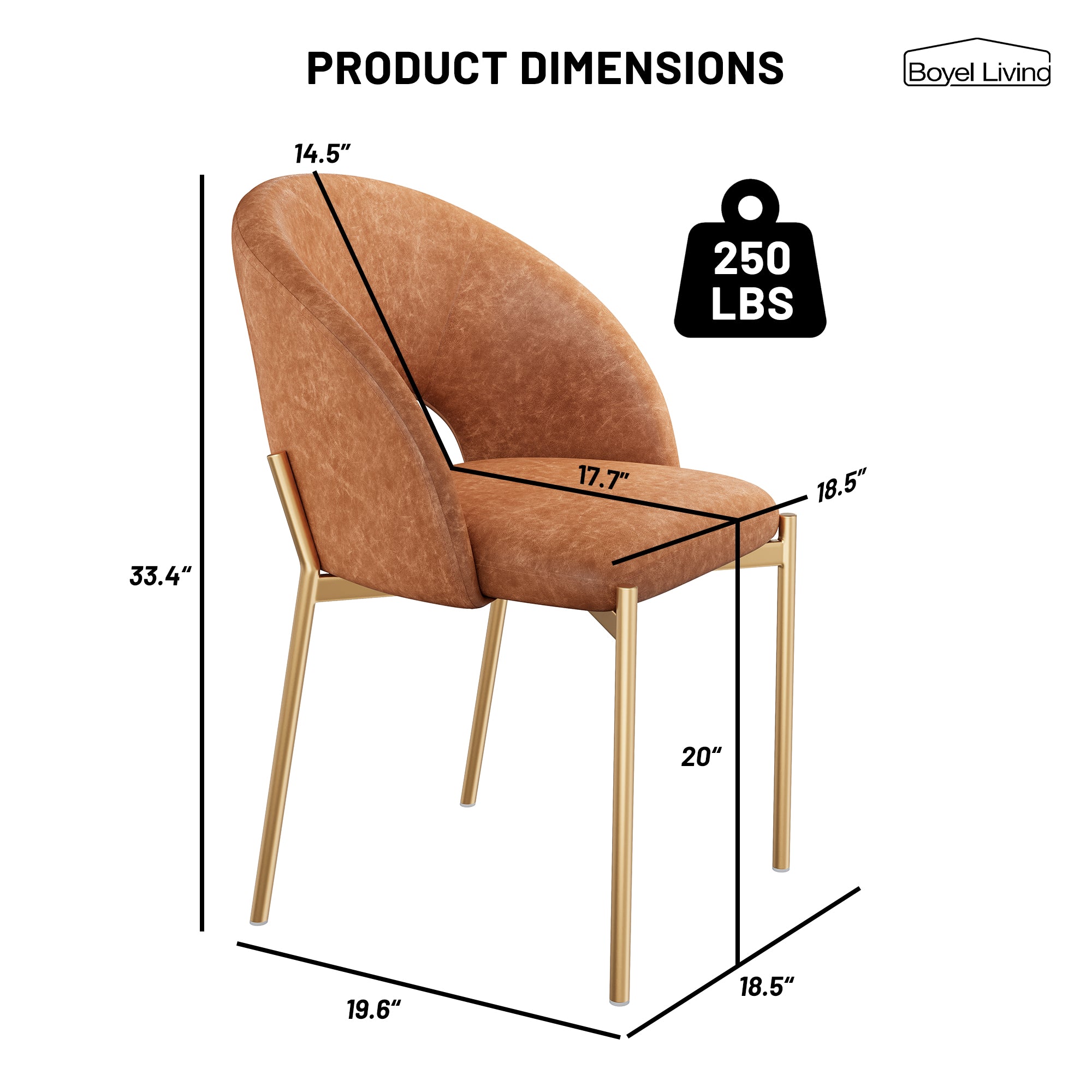 Boyel Living BLDC2433BR Dining-Chairs - View #2
