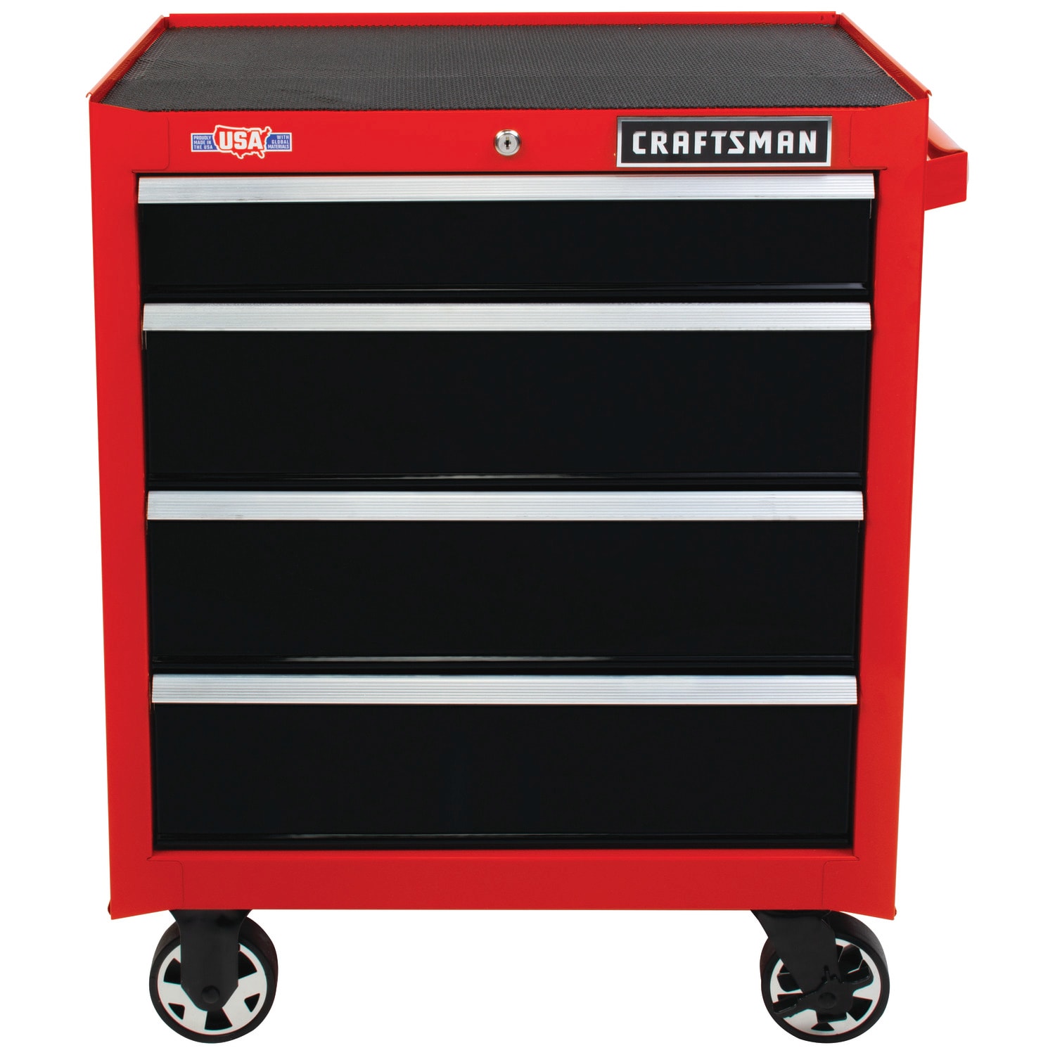 2000 Series 26-in W x 34-in H 4-Drawer Steel Rolling Tool Cabinet (Red) | - CRAFTSMAN CMST98215RB