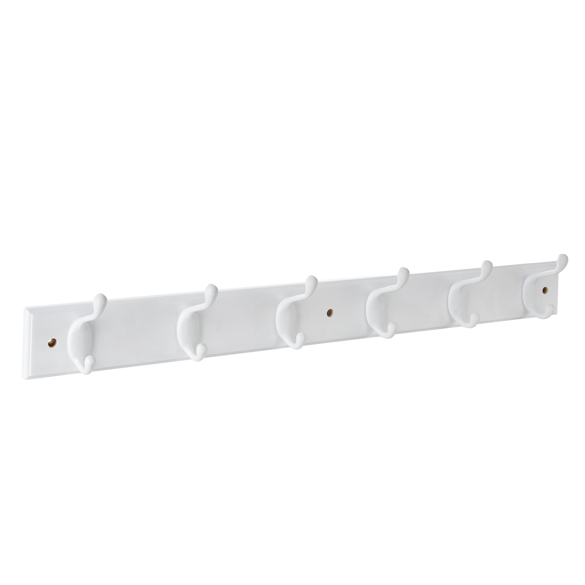Style Selections 4-Hook 18.11-in x 2.76-in H White Decorative Wall Hook  (35-lb Capacity) in the Decorative Wall Hooks department at