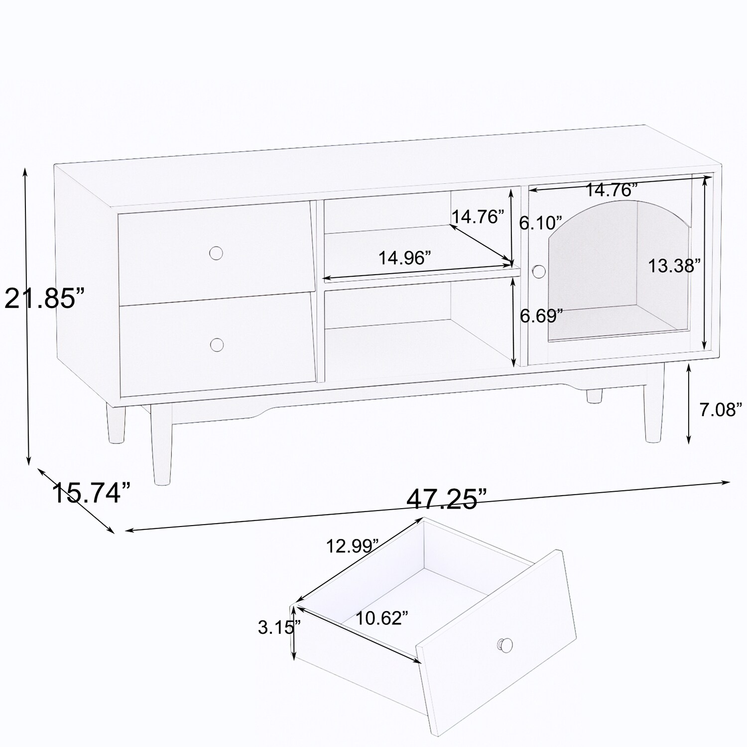 SINOFURN SYA440031WT Tv-Stands - View #2