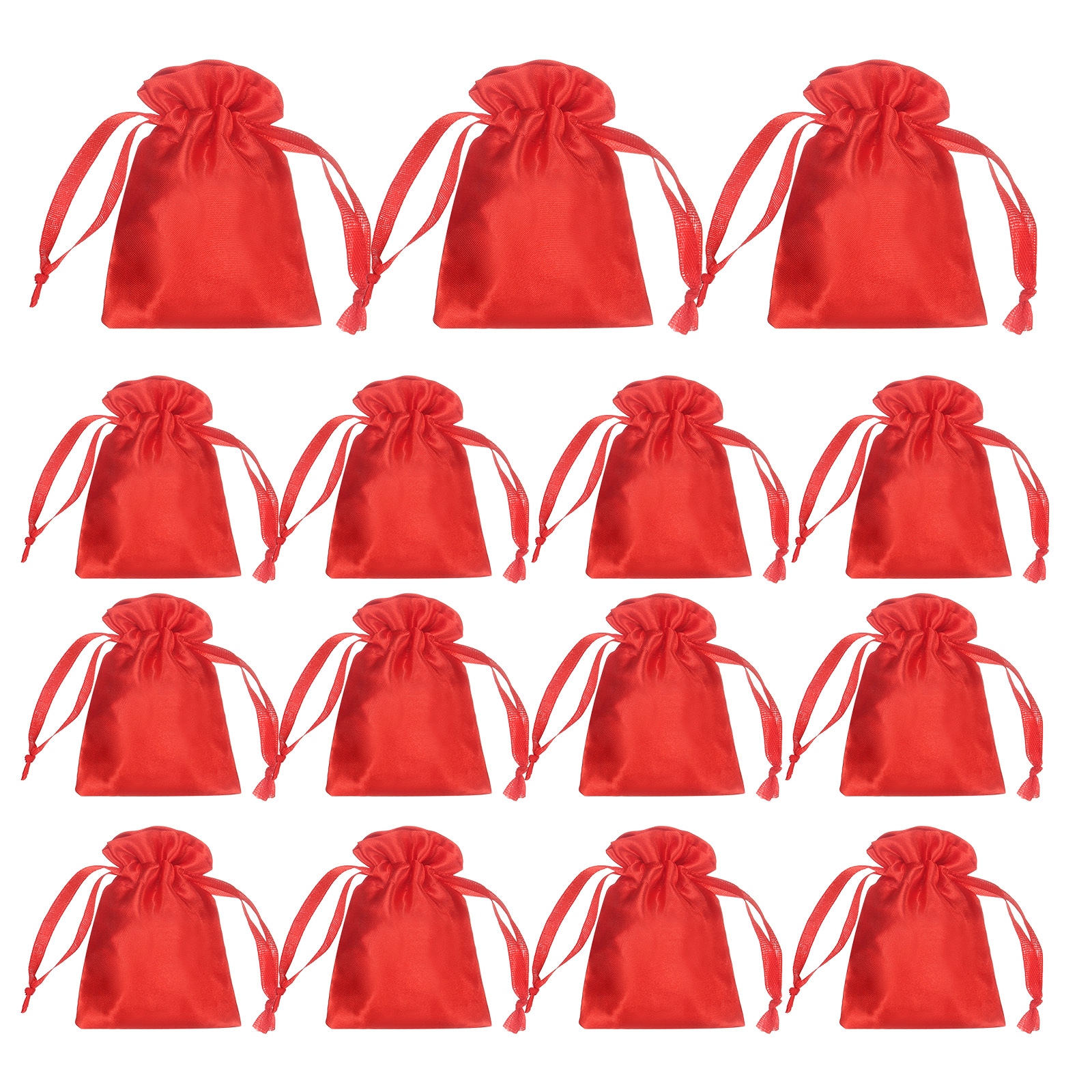 Unique Bargains 15pcs Red Satin Gift Bags with Drawstring 3.5x2.8inch Party Favor Bags Wedding Favor Bags Jewelry Drawstring Pouch Mini Gift Wrap Bags for Wedding Birthday Candy #S26051100UX7240