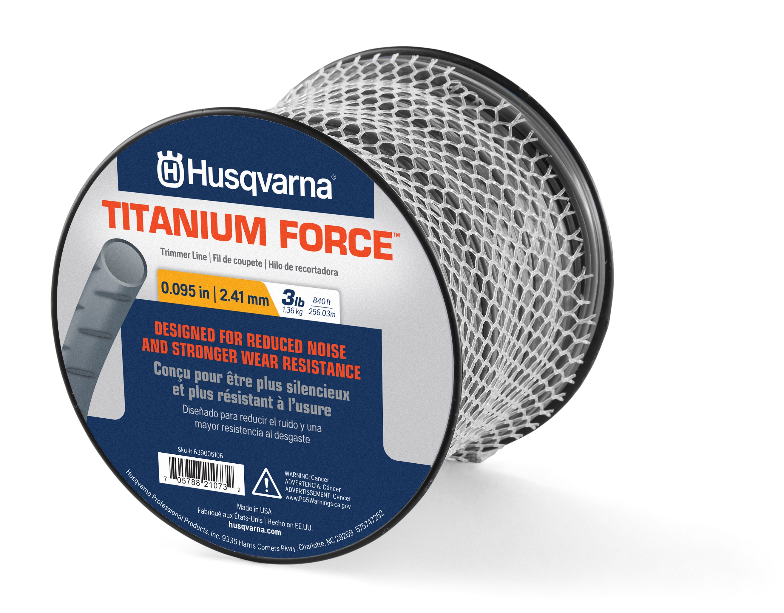 Husqvarna Titanium Force 0.095-in x 840-ft Spooled Trimmer Line in