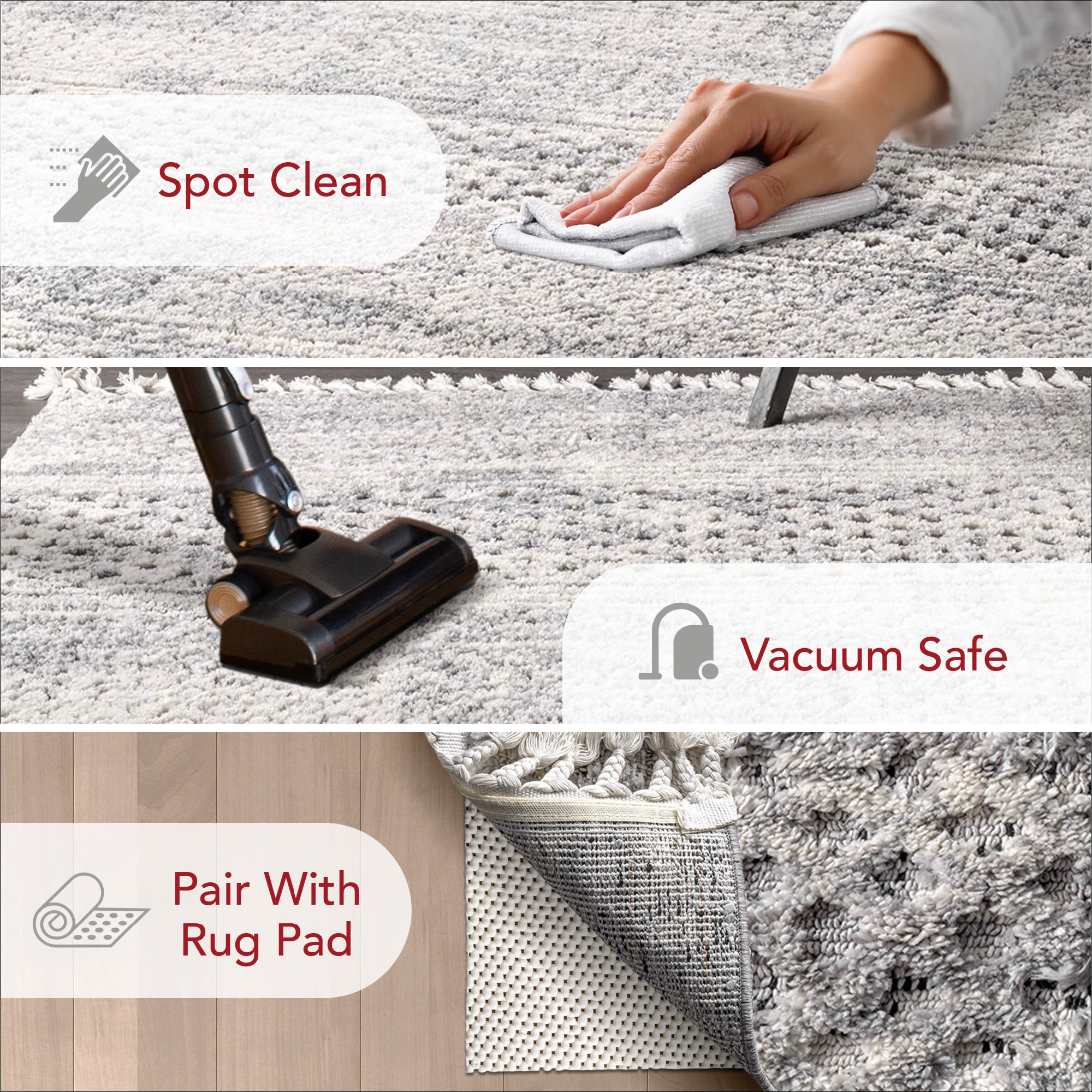 Luxe Gray Geometric 4' x 6' Synthetic Easy Care Area Rug