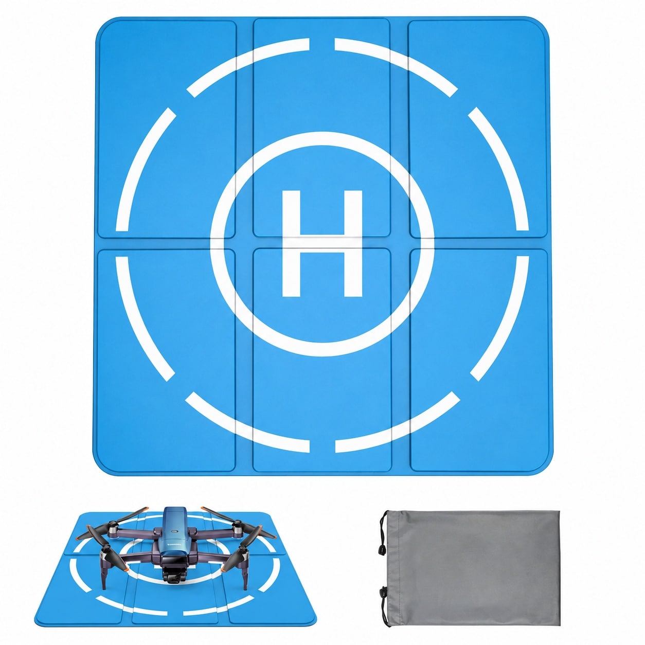 Misopily  Foldable Drone Landing Pad Lightweight Waterproof Double Sided Helipad Portable Non Slip Surface High Visibility for Mini Pro Air FPV