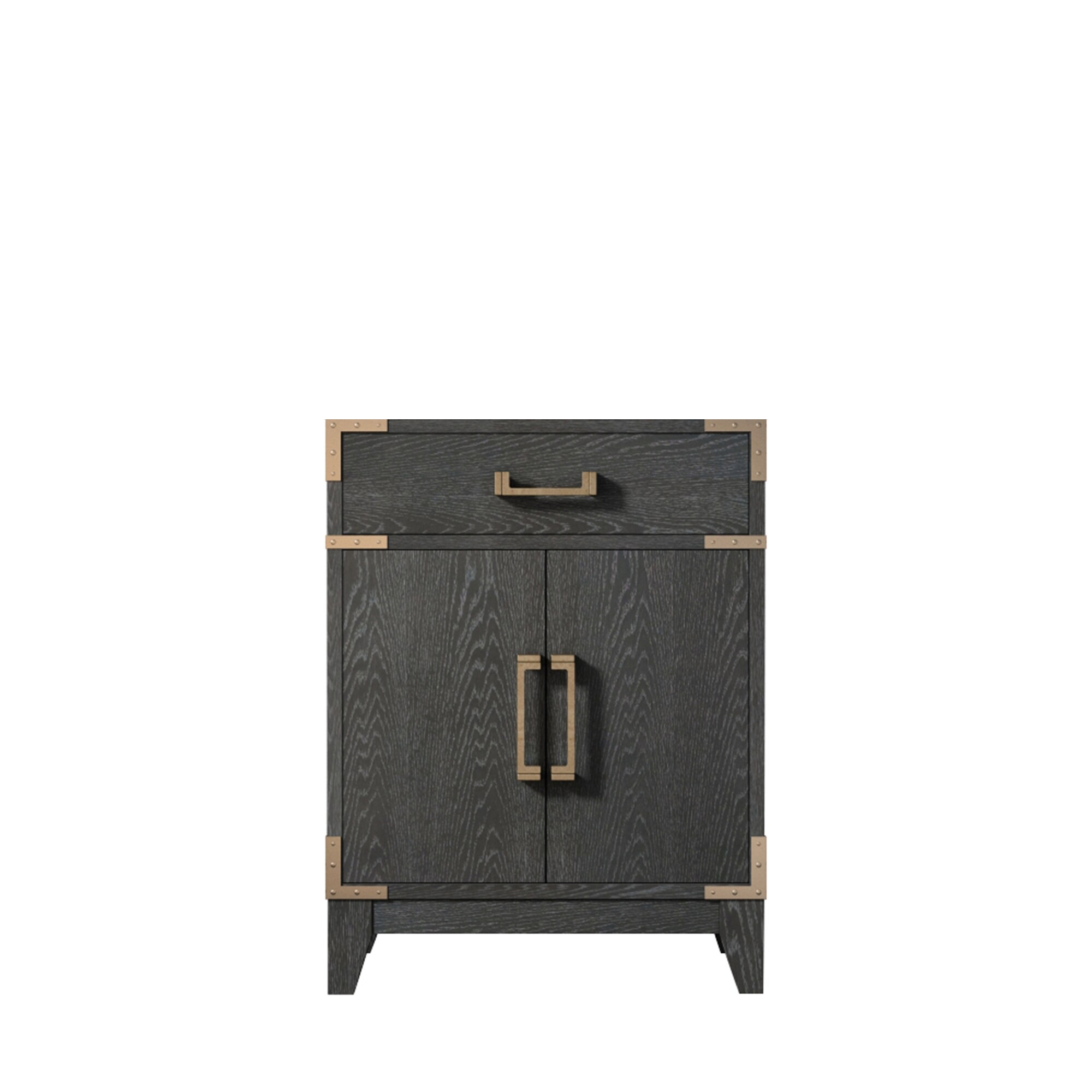 Lexora LVW24SJ000 Wilton 24-in Black Oak Bathroom Vanity Base Cabinet without Top