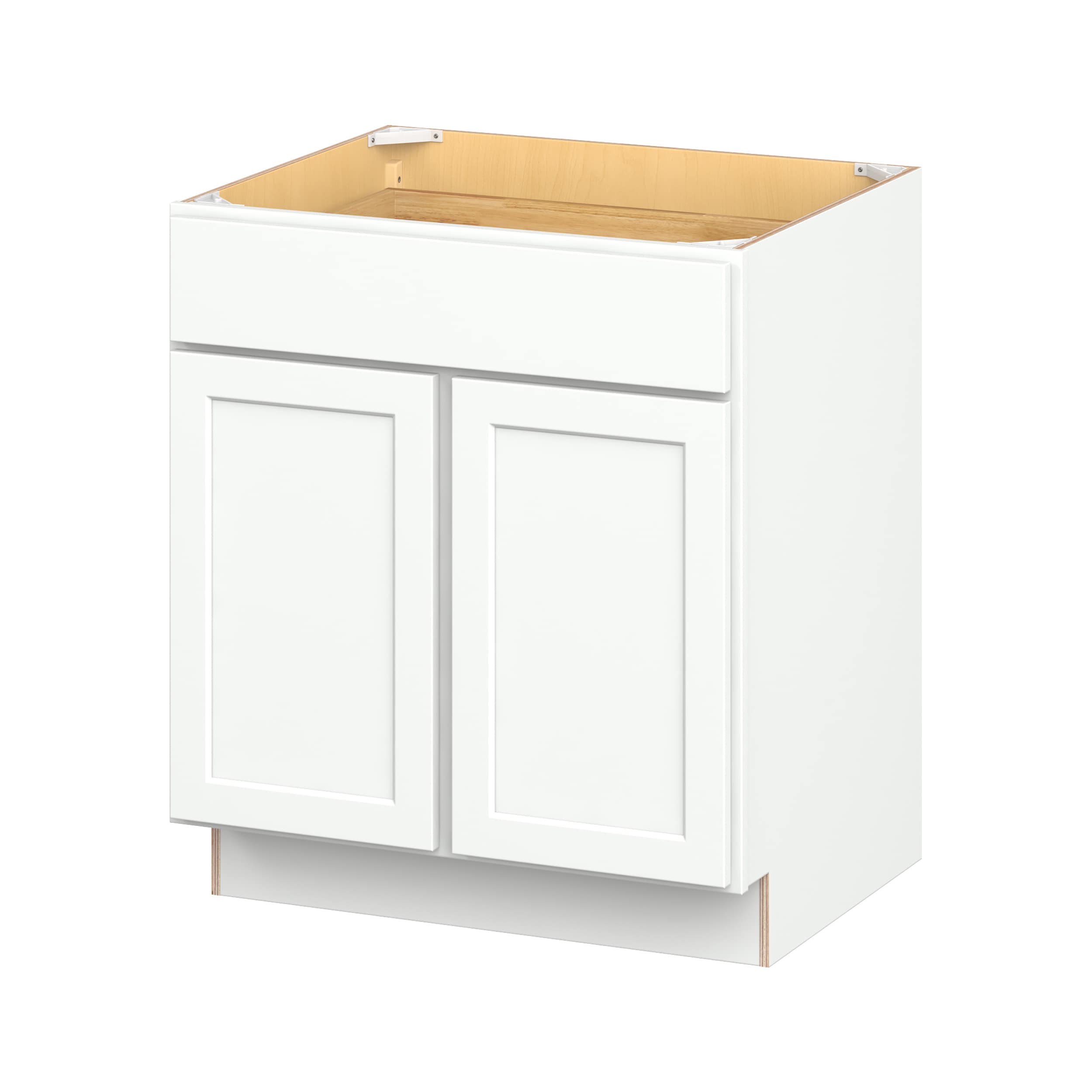 Hugo&Borg B30-GL PRO Glendale 30-in W x 34.5-in H x 24-in D Pure White Base Ready to assemble Plywood Cabinet (Recessed Panel Shaker)